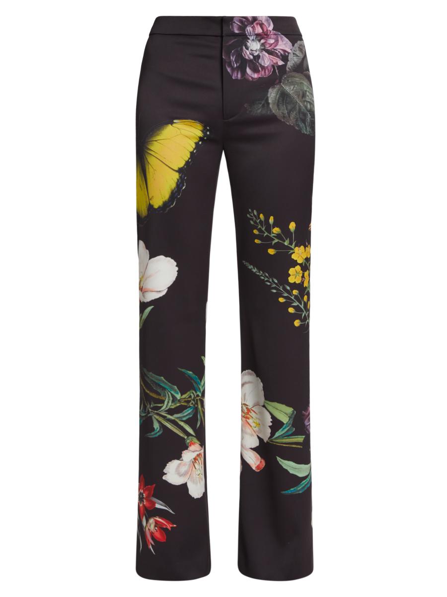 ALICE + OLIVIA Ronnie Floral High-Rise Trousers | Saks Fifth Avenue