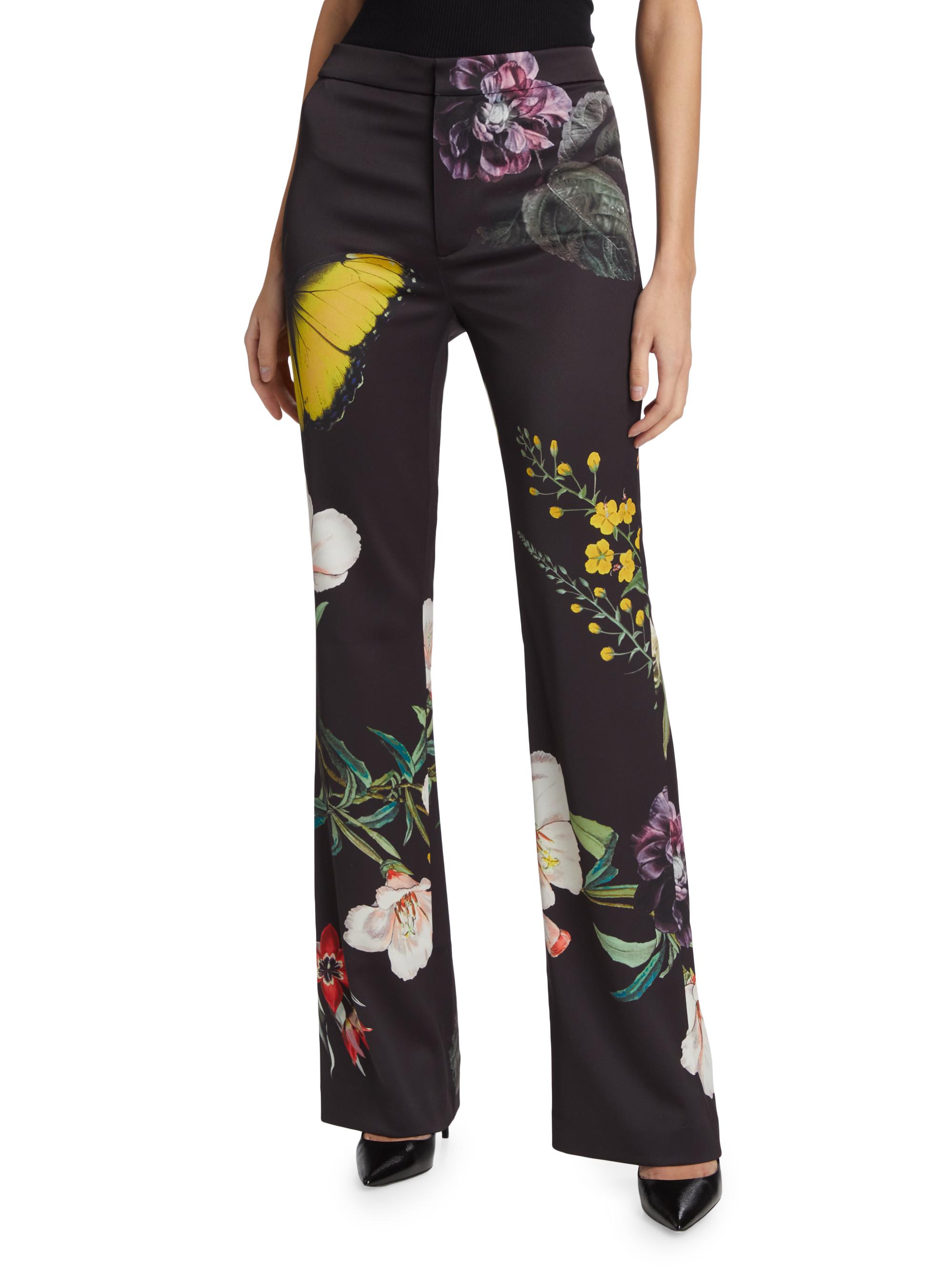 Alice + Olivia Ronnie Floral High-Rise Trousers | Saks Fifth Avenue