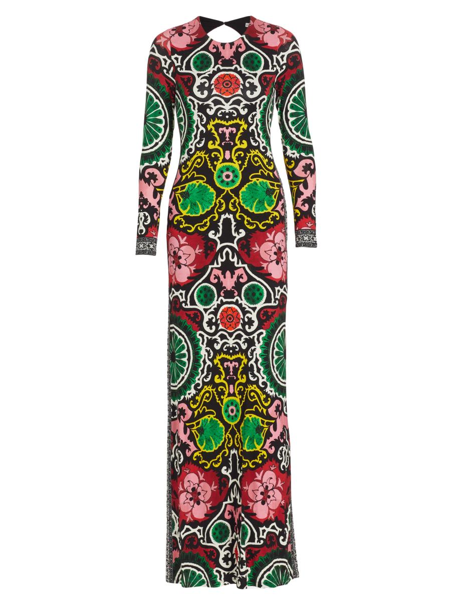 上品!【Alice+Olivia】DELORA 花柄 オープンバック マキシドレス Alice + Olivia Delora Floral Damask Open-Back Maxi Dress