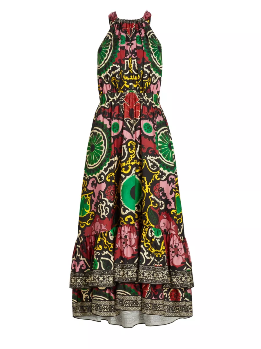Shop Alice + Olivia Loyce Geometric Twist-Back Maxi Dress