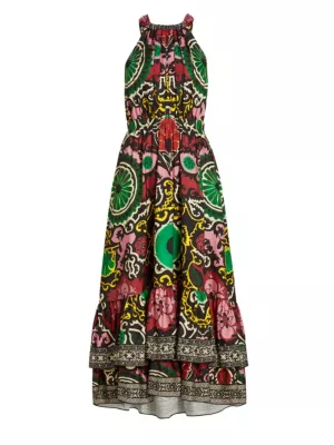 Shop Alice + Olivia Loyce Geometric Twist-Back Maxi Dress | Saks Fifth  Avenue