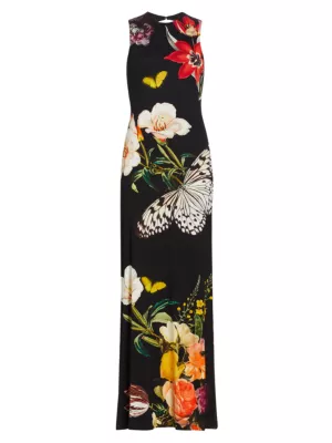 Shop Alice + Olivia Delora Floral Maxi Dress | Saks Fifth Avenue