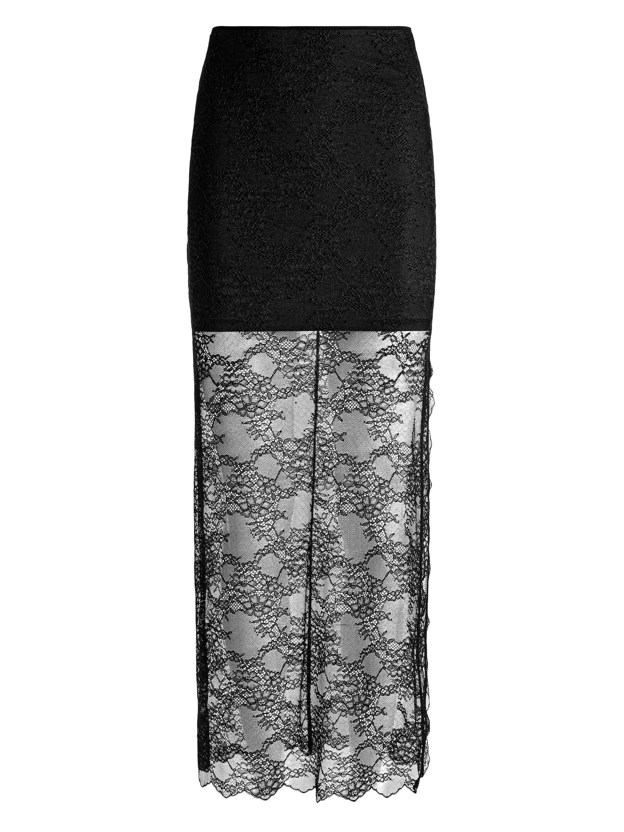 Alice + Olivia Women's Iyanna Stretch-Lace Midi-Skirt - Black