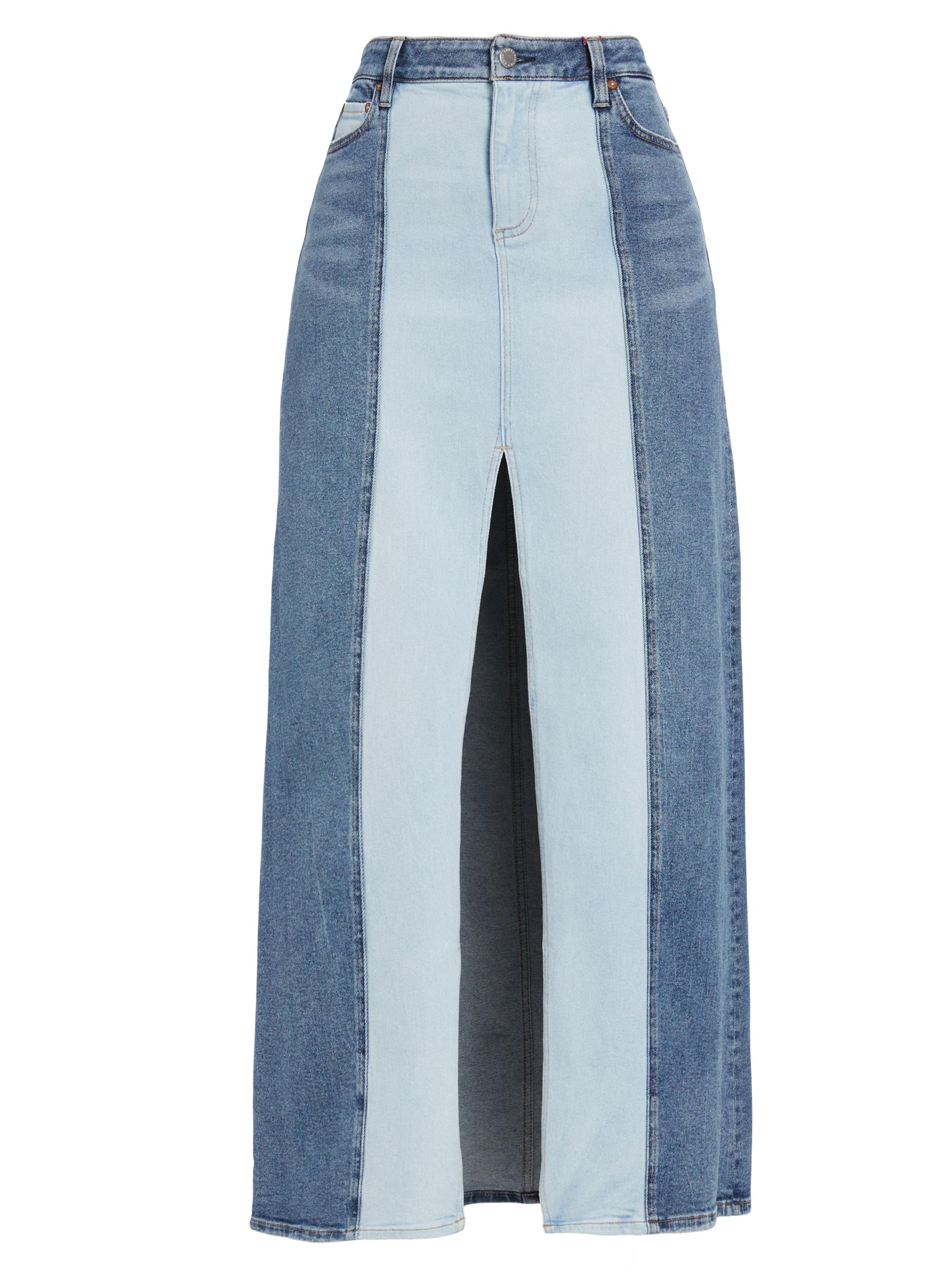 Alice + Olivia Women's Rye Two-Tone Denim Maxi Skirt - Brooklyn Blue