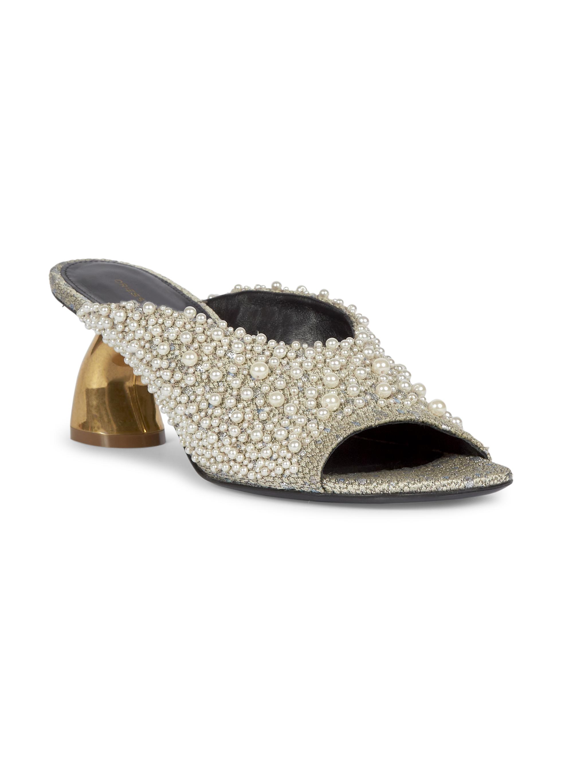 Dries Van Noten Imitation Pearl-Embellished Mules | Saks Fifth Avenue