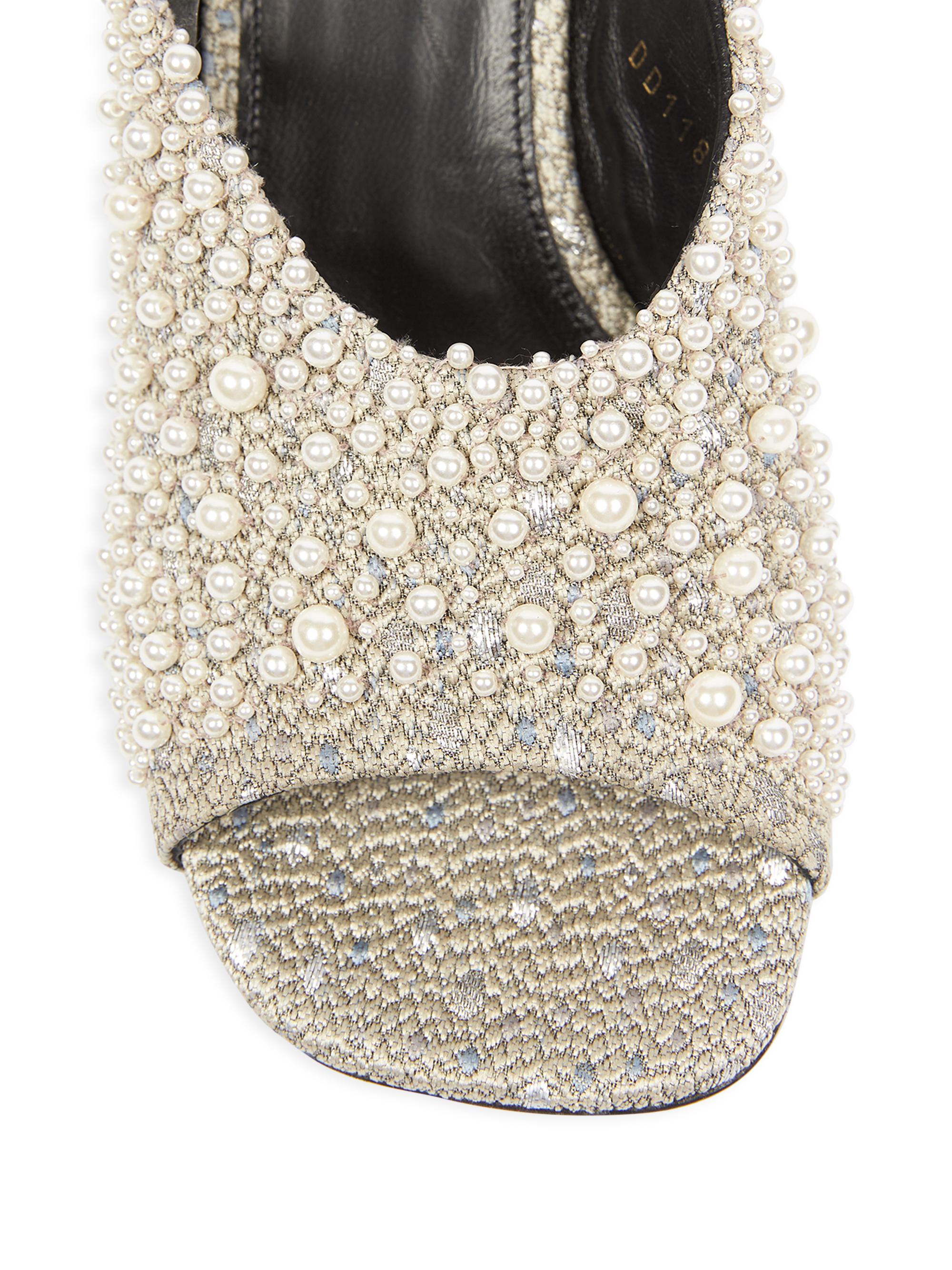 Dries Van Noten Imitation Pearl-Embellished Mules | Saks