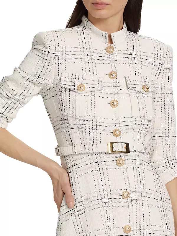 Shop Generation Love June Tweed Checkered Minidress | Saks Fifth 