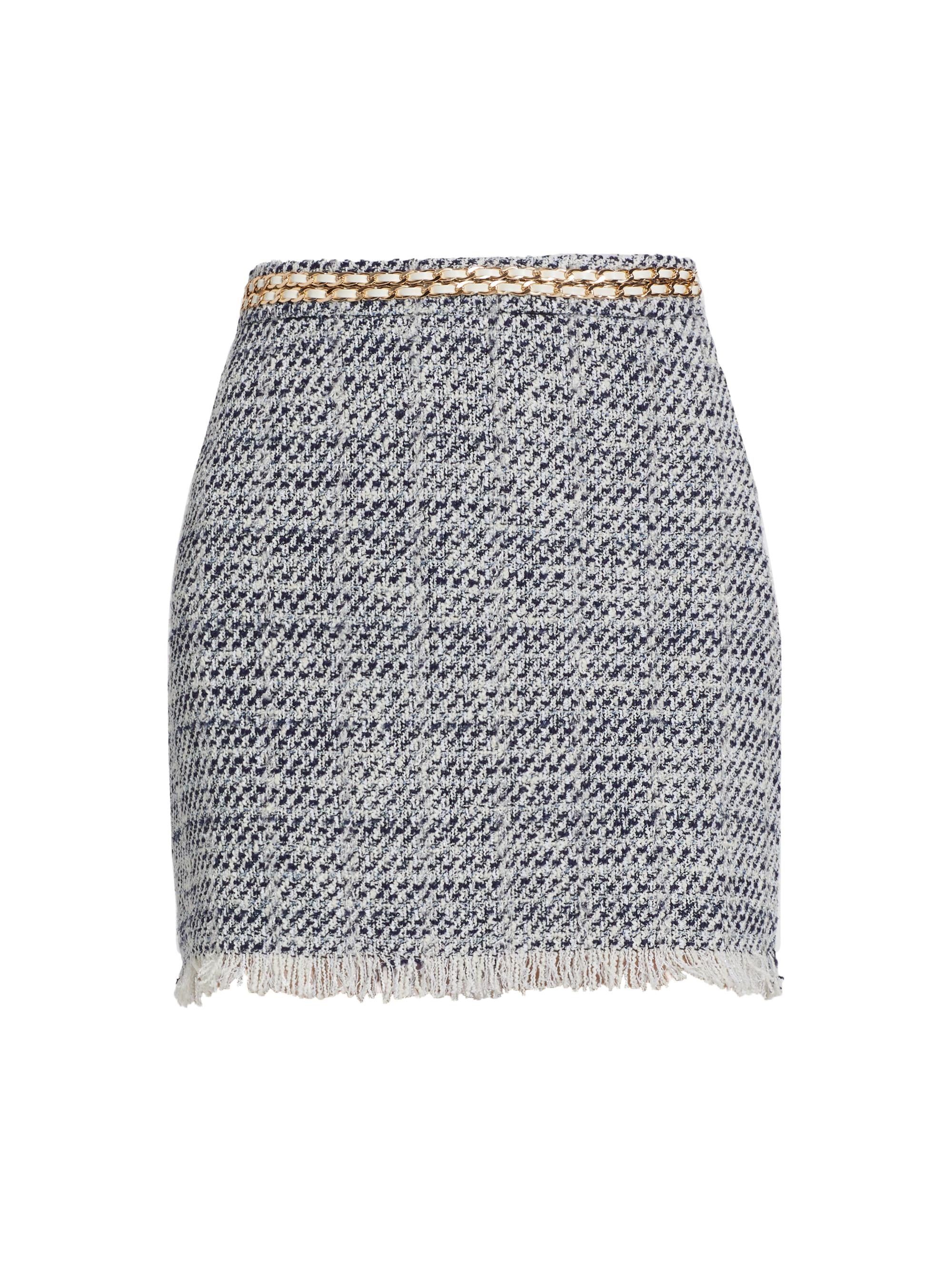 Generation Love Women's Chainlink Tweed Miniskirt - White Indigo