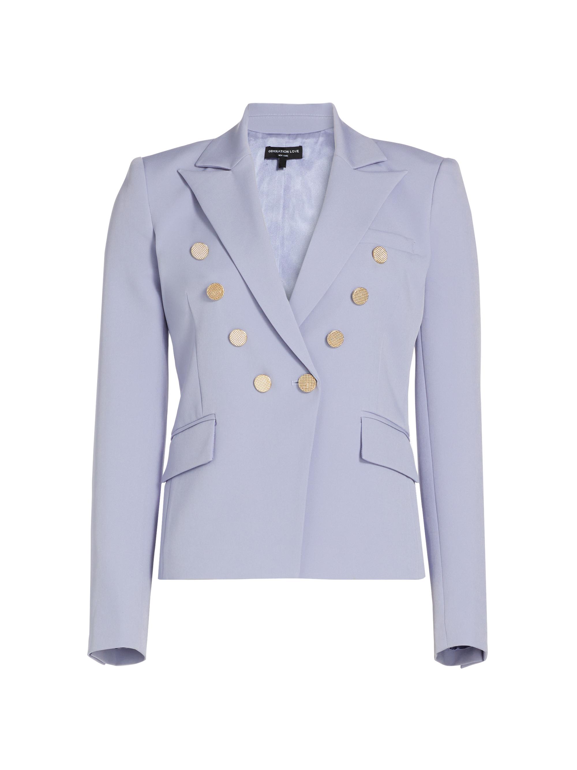 Generation Love Women's Amelia Crepe Double-Breasted Blazer - Blue Bell