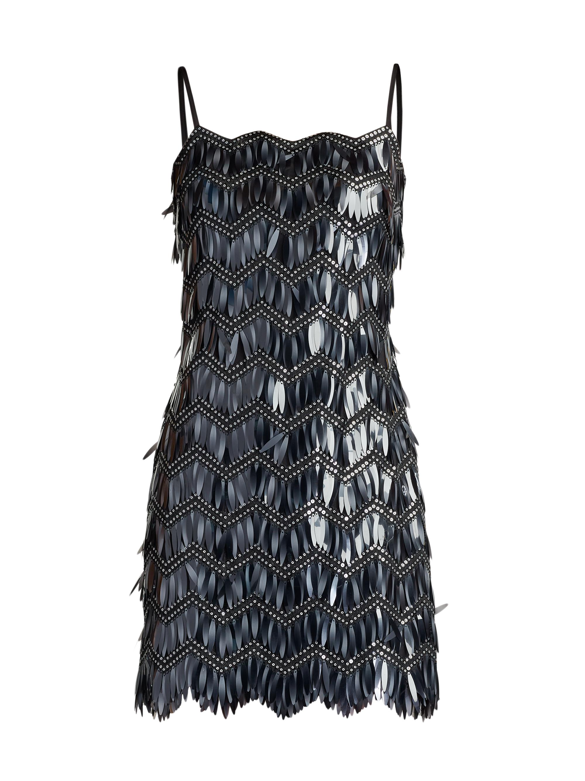 Sho by Tadashi Shoji Women's Sequined Fringe Minidress - Black Diamond
