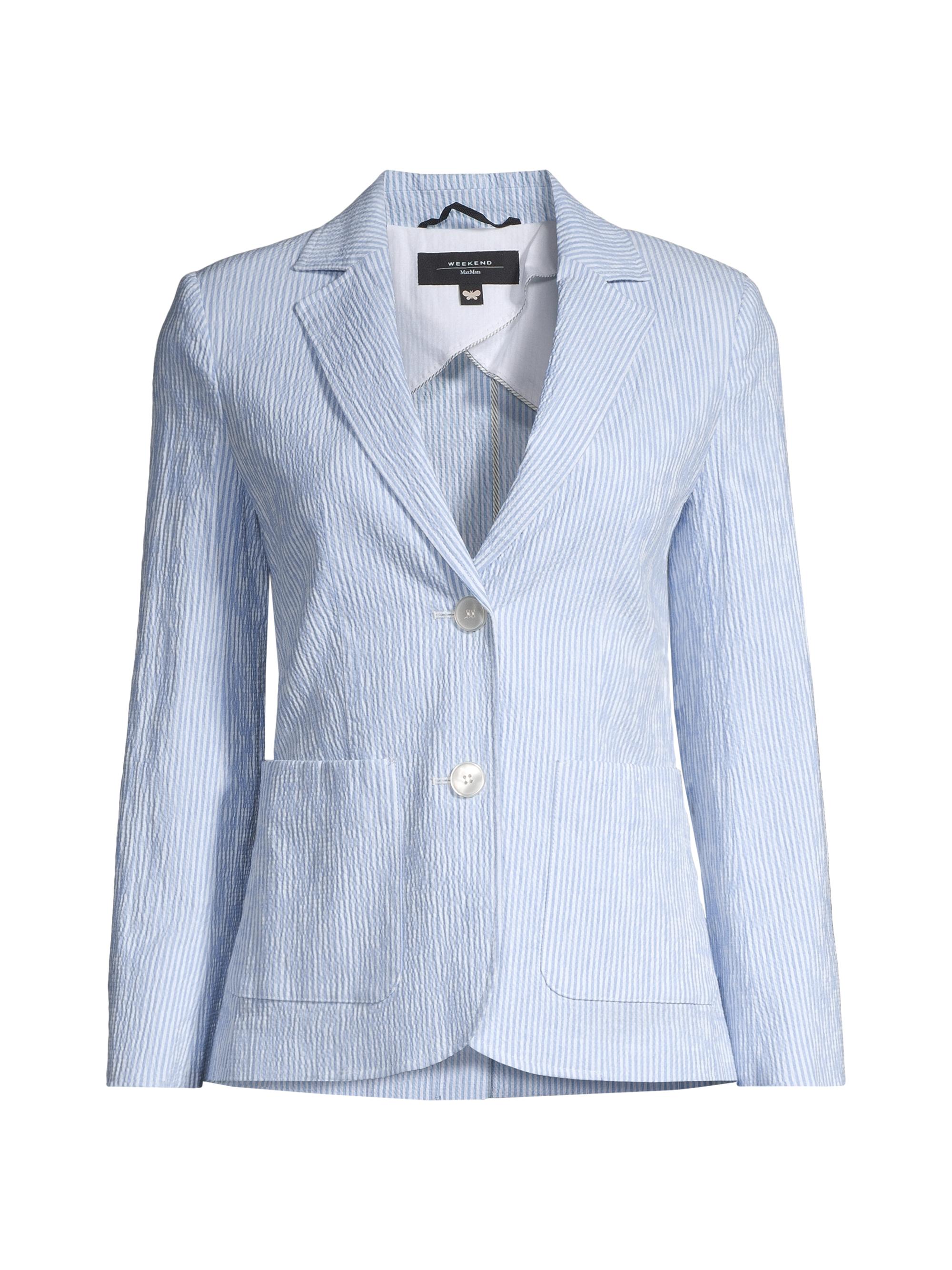 Weekend Max Mara Women's Aletta Seersucker Jacket - Light Blue
