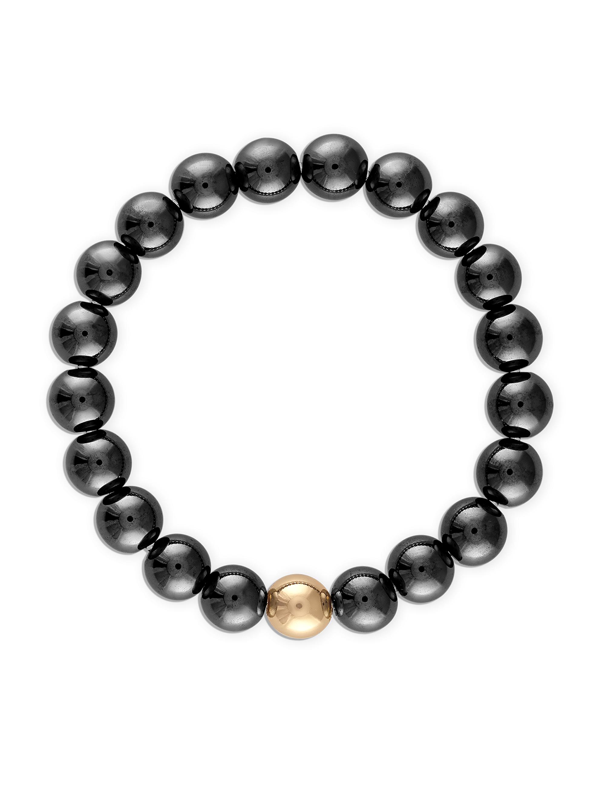 Alexa Leigh Women's Nor 14K-Gold-Filled & Black Hematite Beaded Stretch Bracelet - Black
