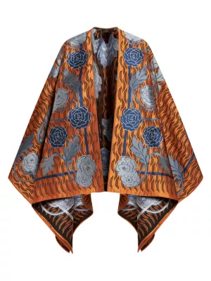 Etro cape in wool blend with hood