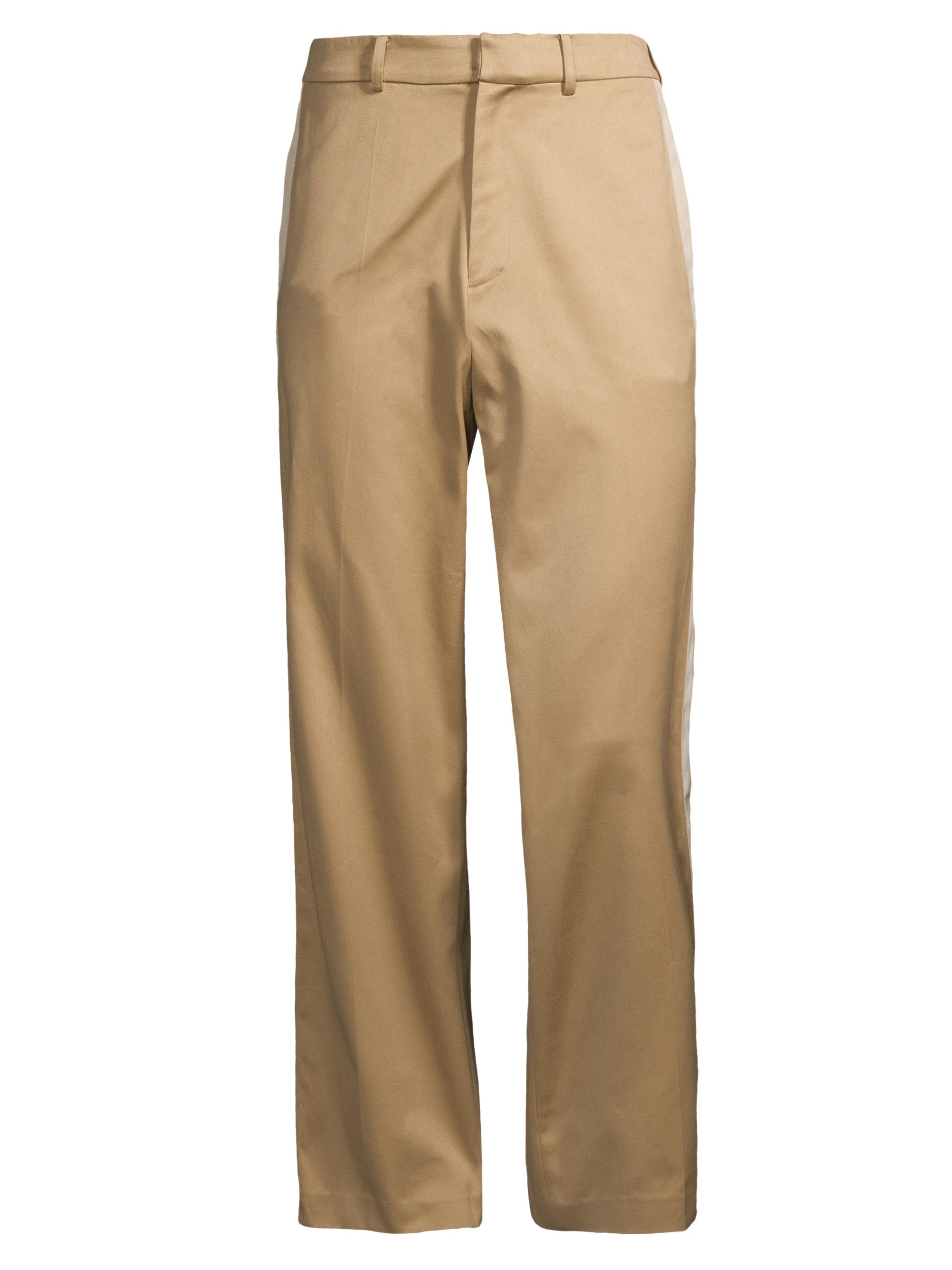 Bluemarble Men's Cotton Flat-Front Suit Pants - Beige