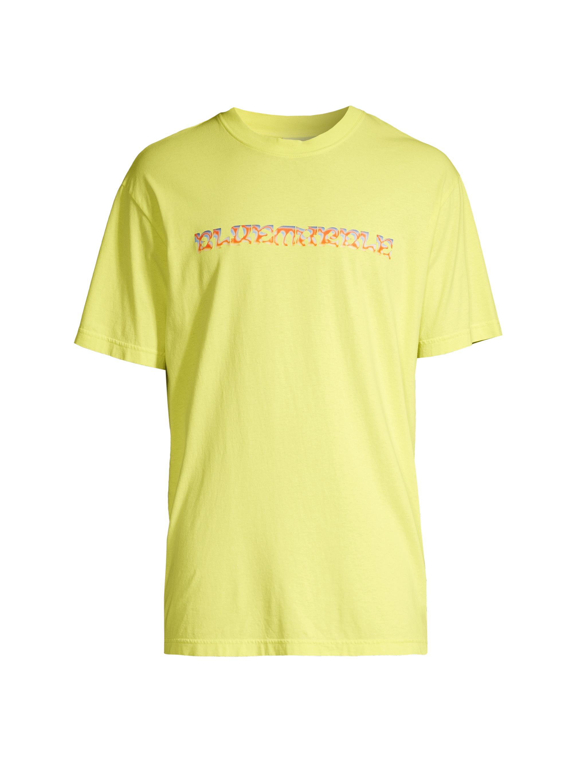 Bluemarble Men's Trippy Leaves Cotton T-Shirt - Yellow