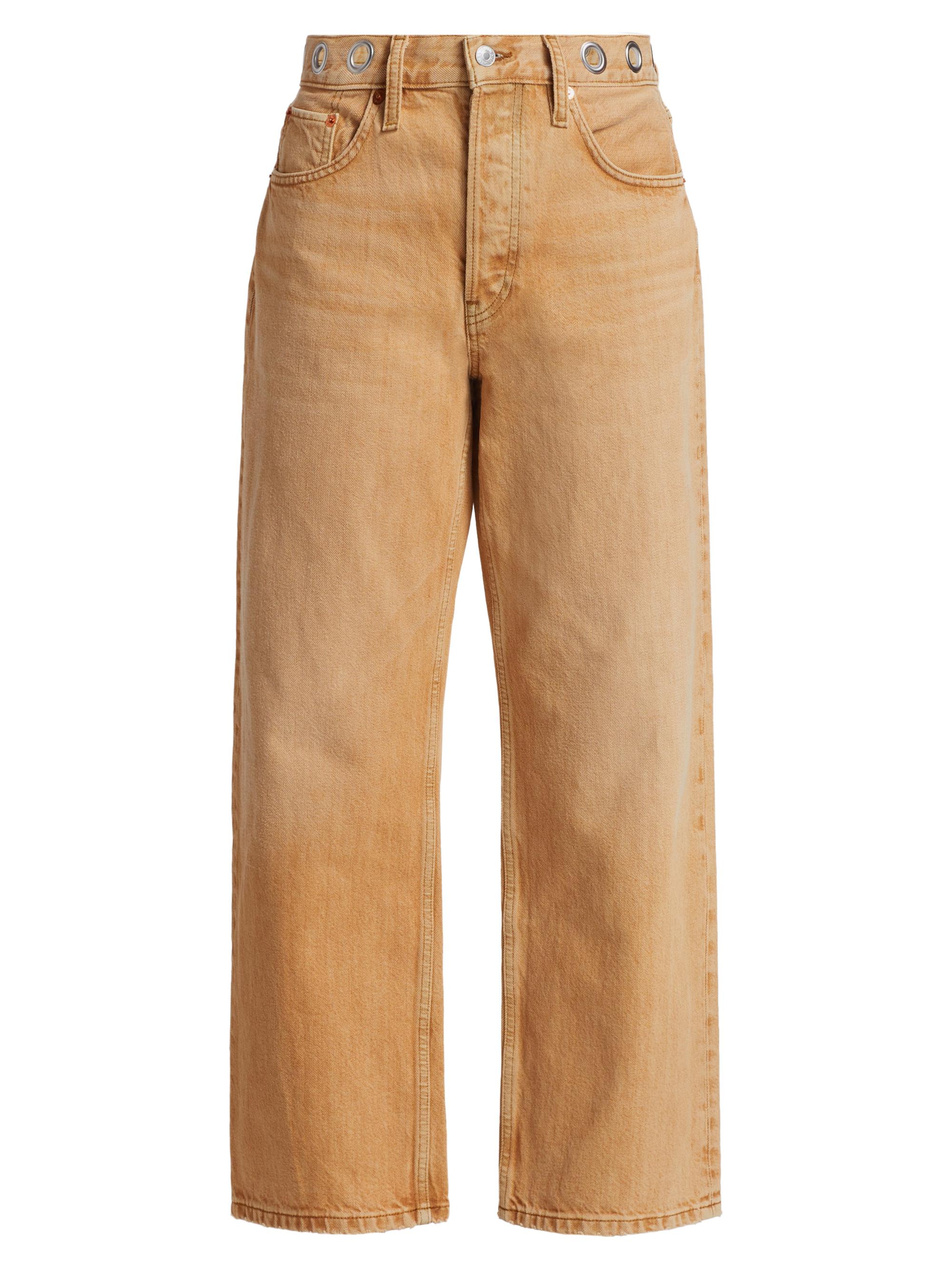 Re/done Women's High-Rise Loose Crop Jeans - Grommet Desert Sand
