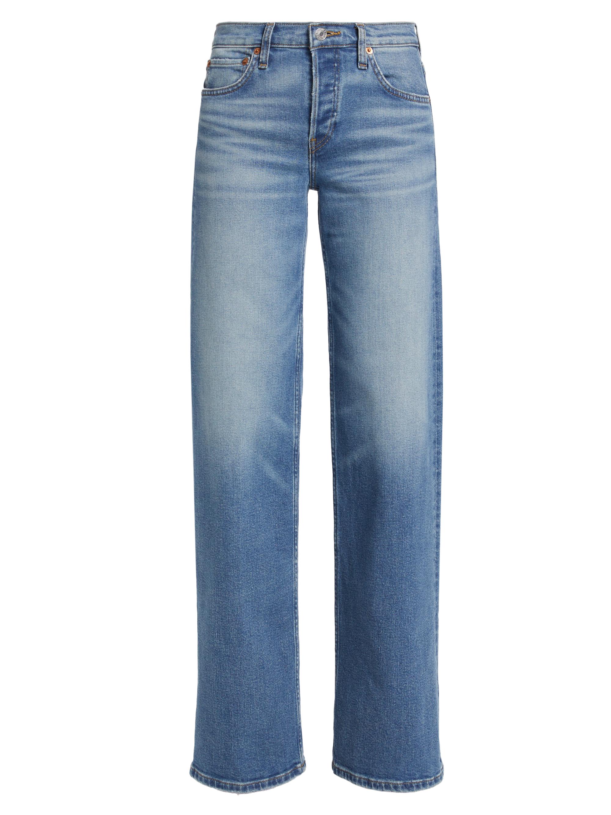 Re/done Women's Stretch Mid-Rise Wide-Leg Jeans - West Coast Fade
