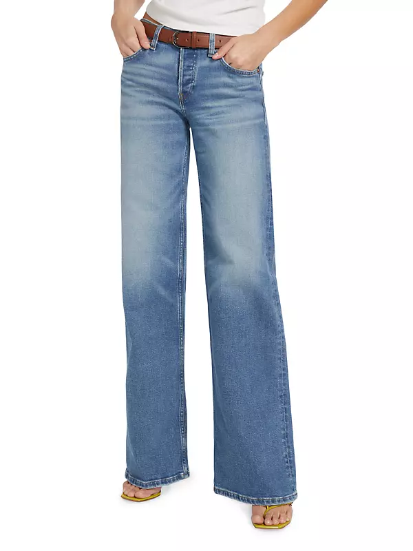 Shop Re/done Stretch Mid-Rise Wide-Leg Jeans
