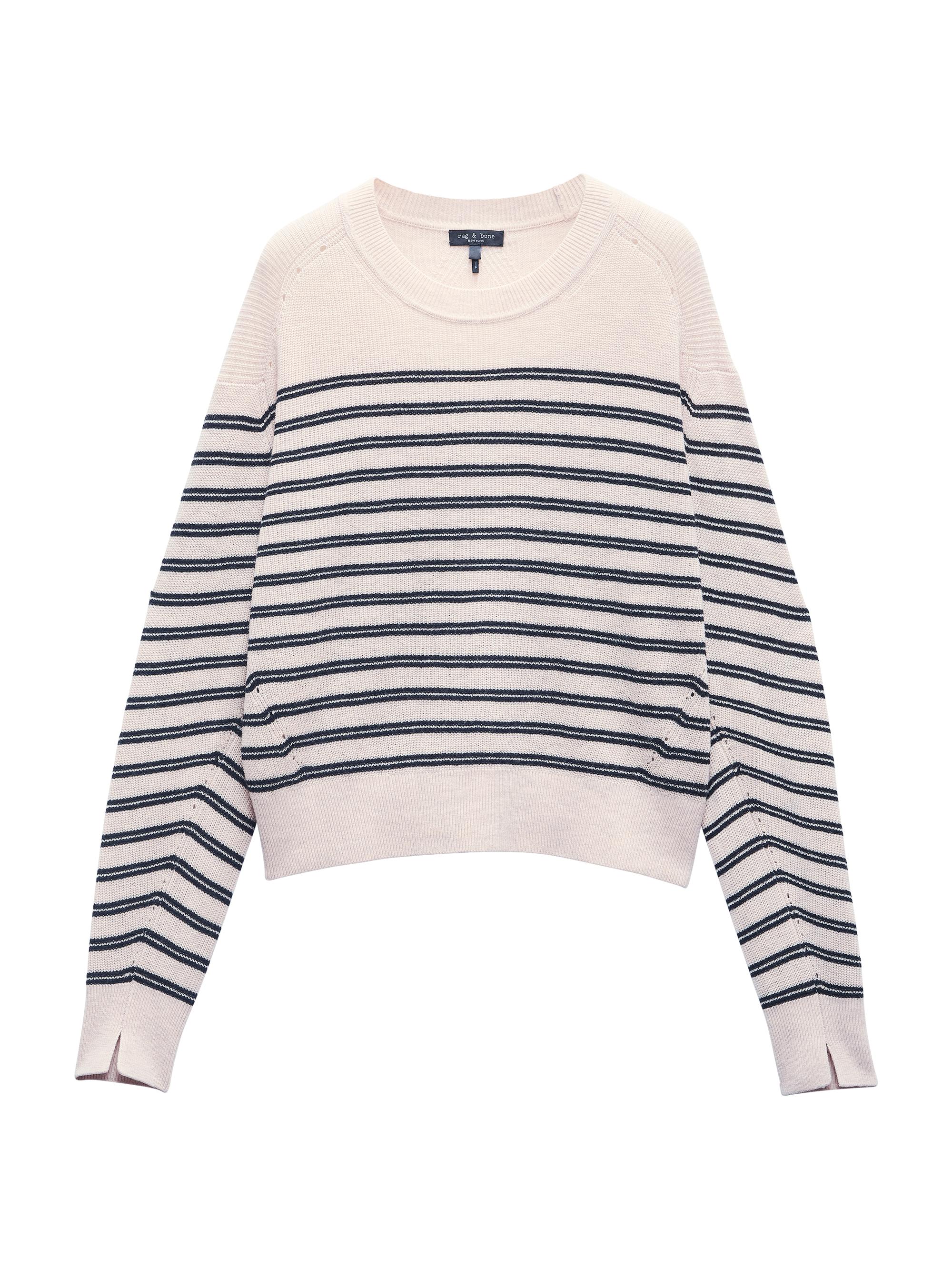 rag & bone Women's Bree Wool Stripe Sweater - Turtle Dove Multi