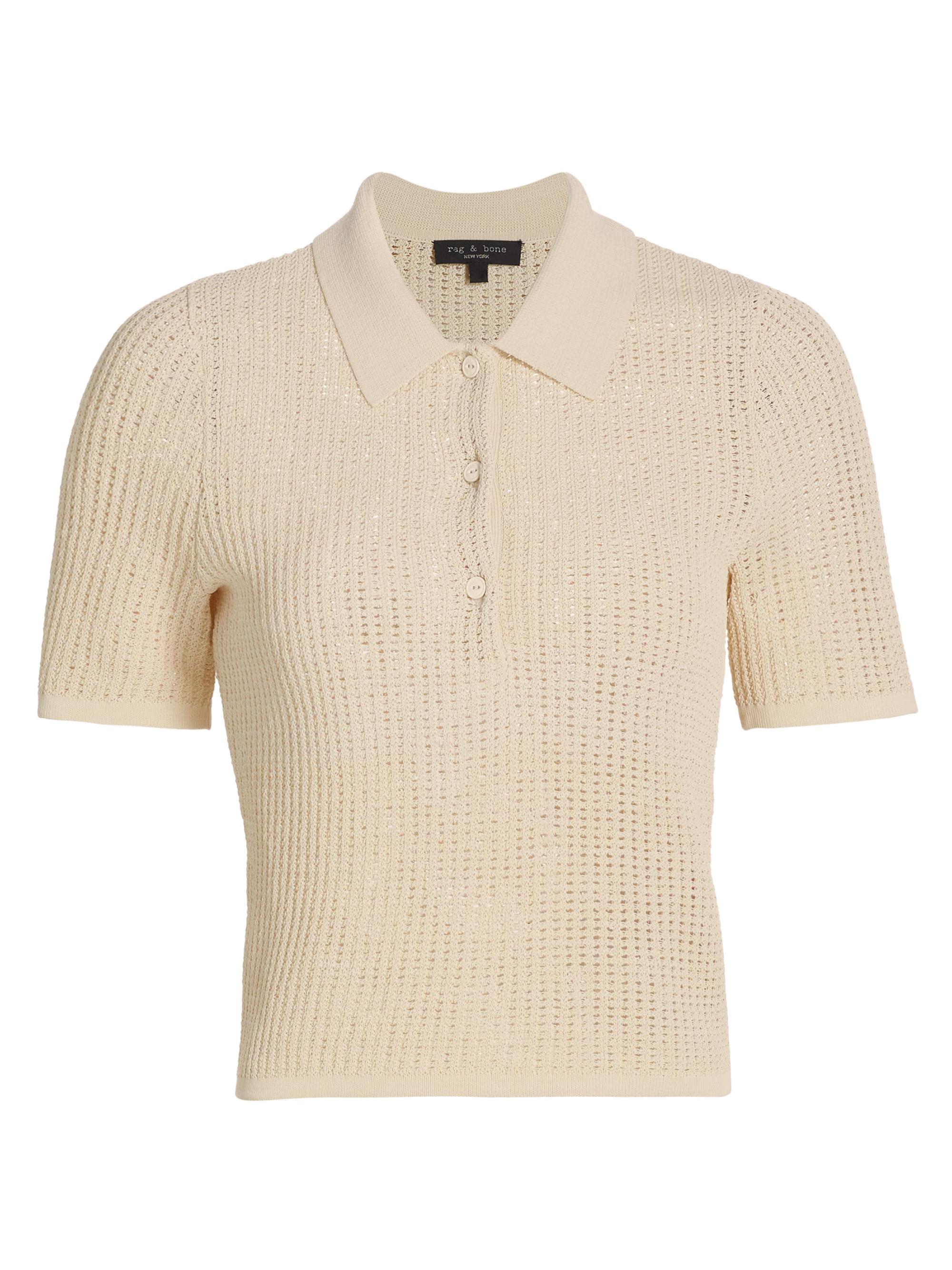 rag & bone Women's Viola Knit Polo - Turtledove