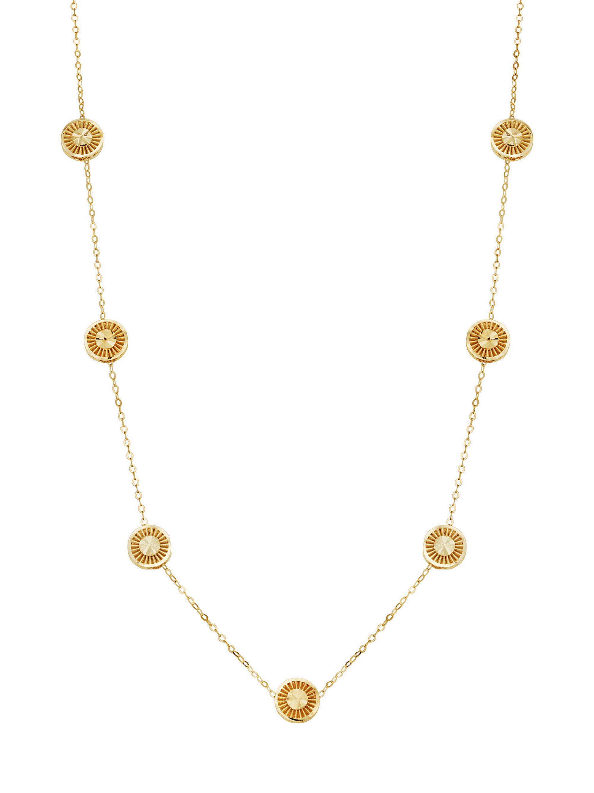 Oradina Women's 14K Yellow Gold Roma Station Necklace - Yellow Gold