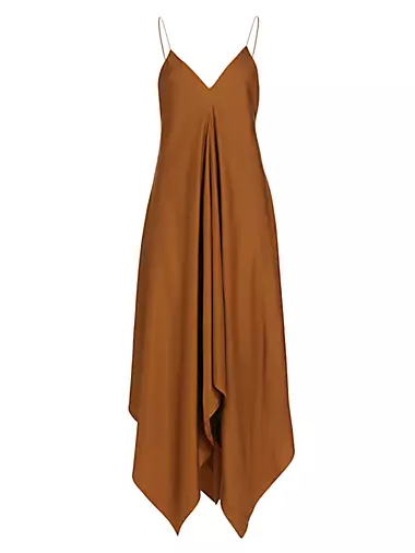 Asymmetric Silk Maxi Dress