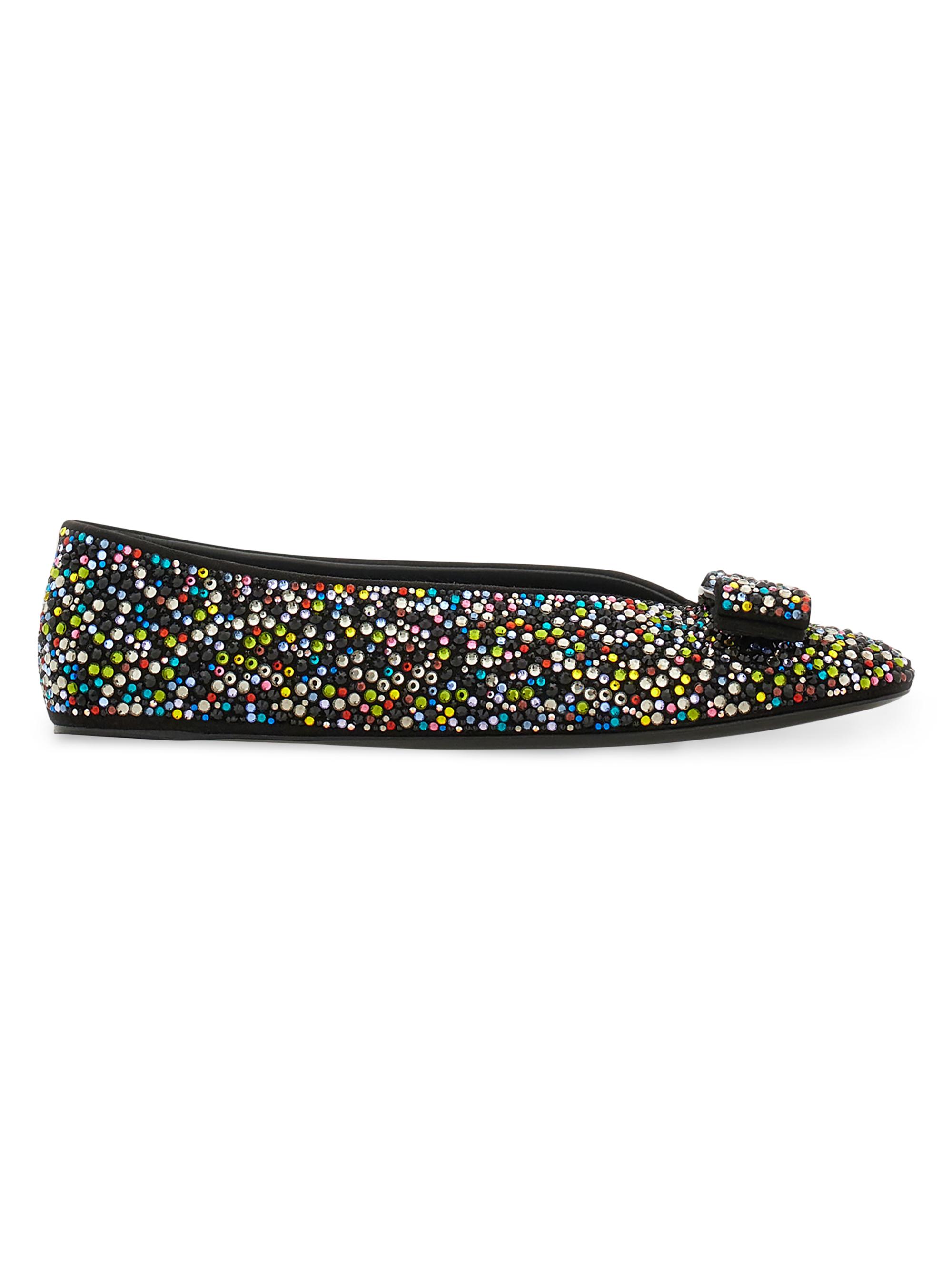FERRAGAMO Women's Vanna Strass-Embellished Flats - Nero Multi