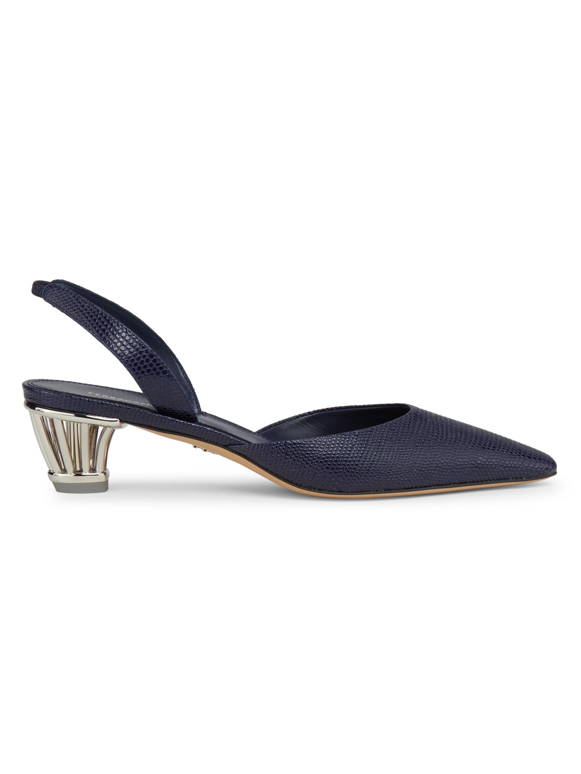 FERRAGAMO Women's Alyssa 40MM Leather Slingback Pumps - Midnight