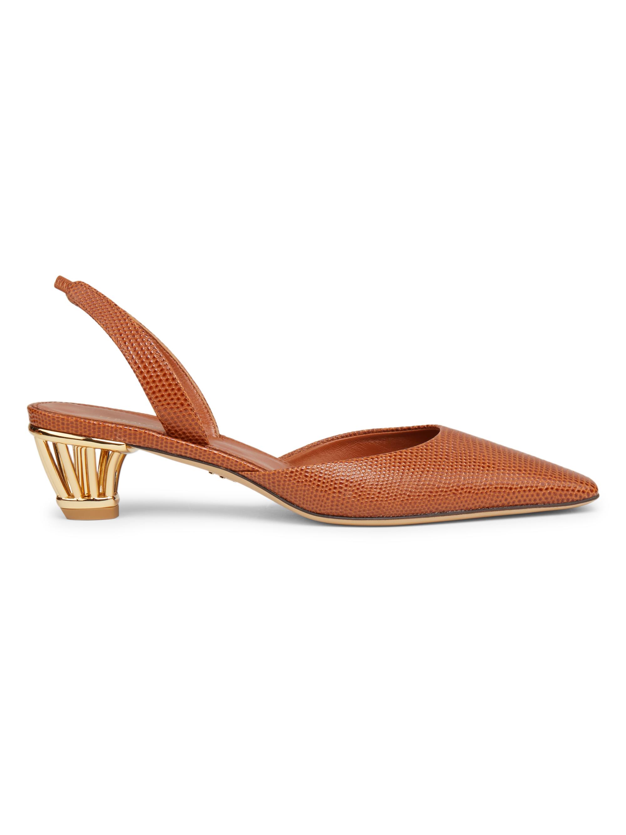 FERRAGAMO Women's Alyssa 40MM Leather Slingback Pumps - Cognac