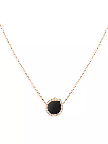 Antifer 18K Rose Gold, Black Onyx & 0.18 TCW Diamond Pendant Necklace