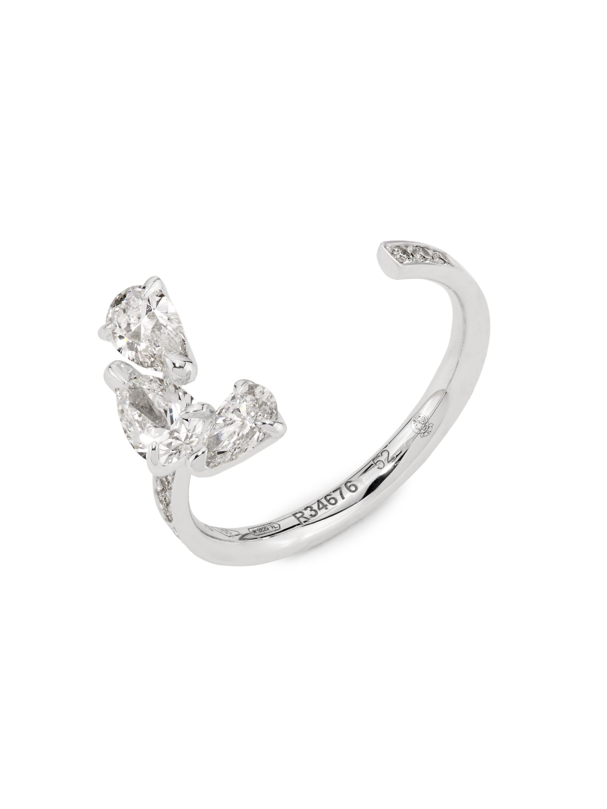 Repossi Women's Serti Sur Vide 18K White Gold & 0.82 TCW Diamond Cuff Ring - White Gold