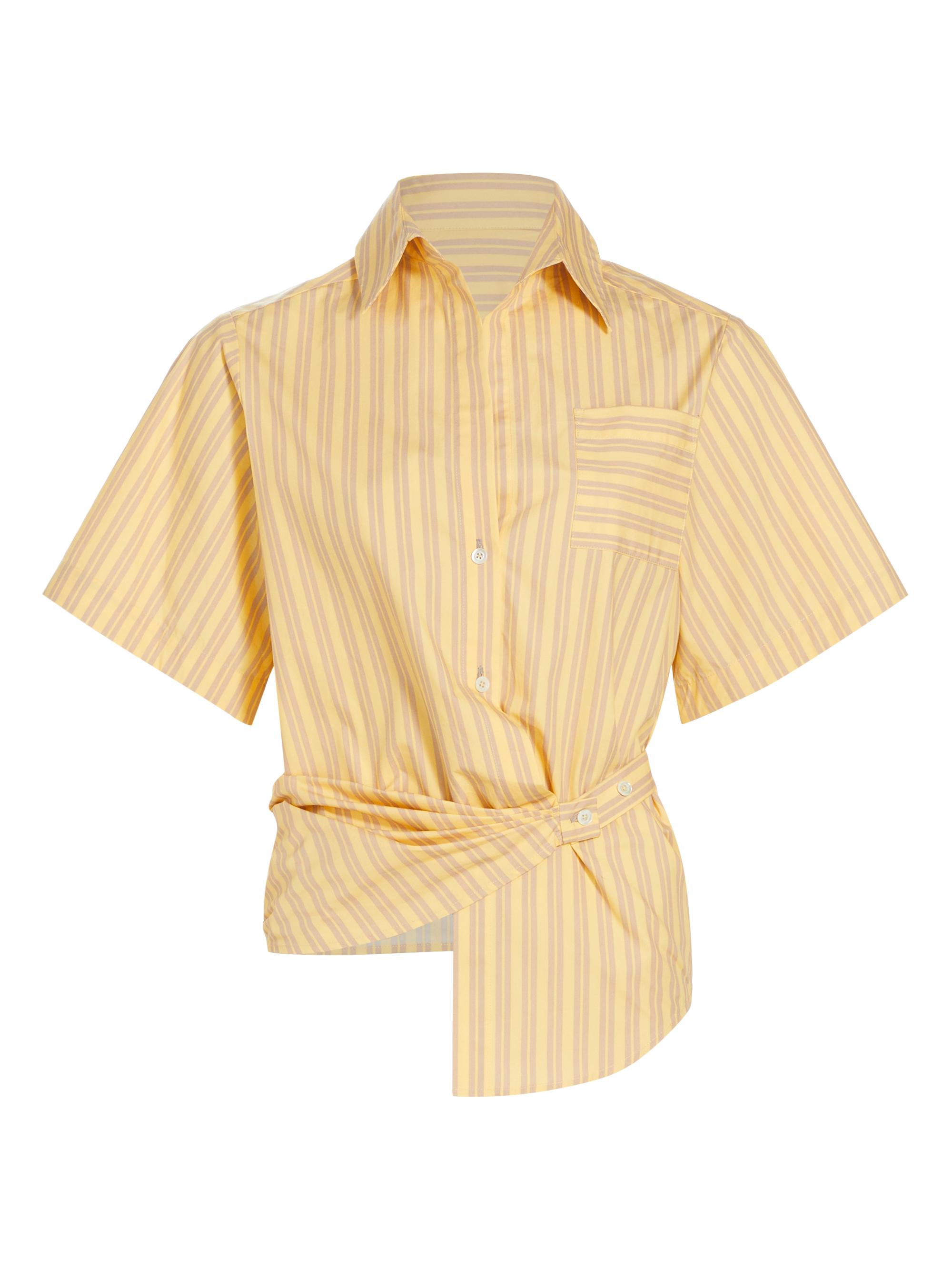 Hevron Women's Ivy Stripe Wrap Shirt - Yellow Stripe