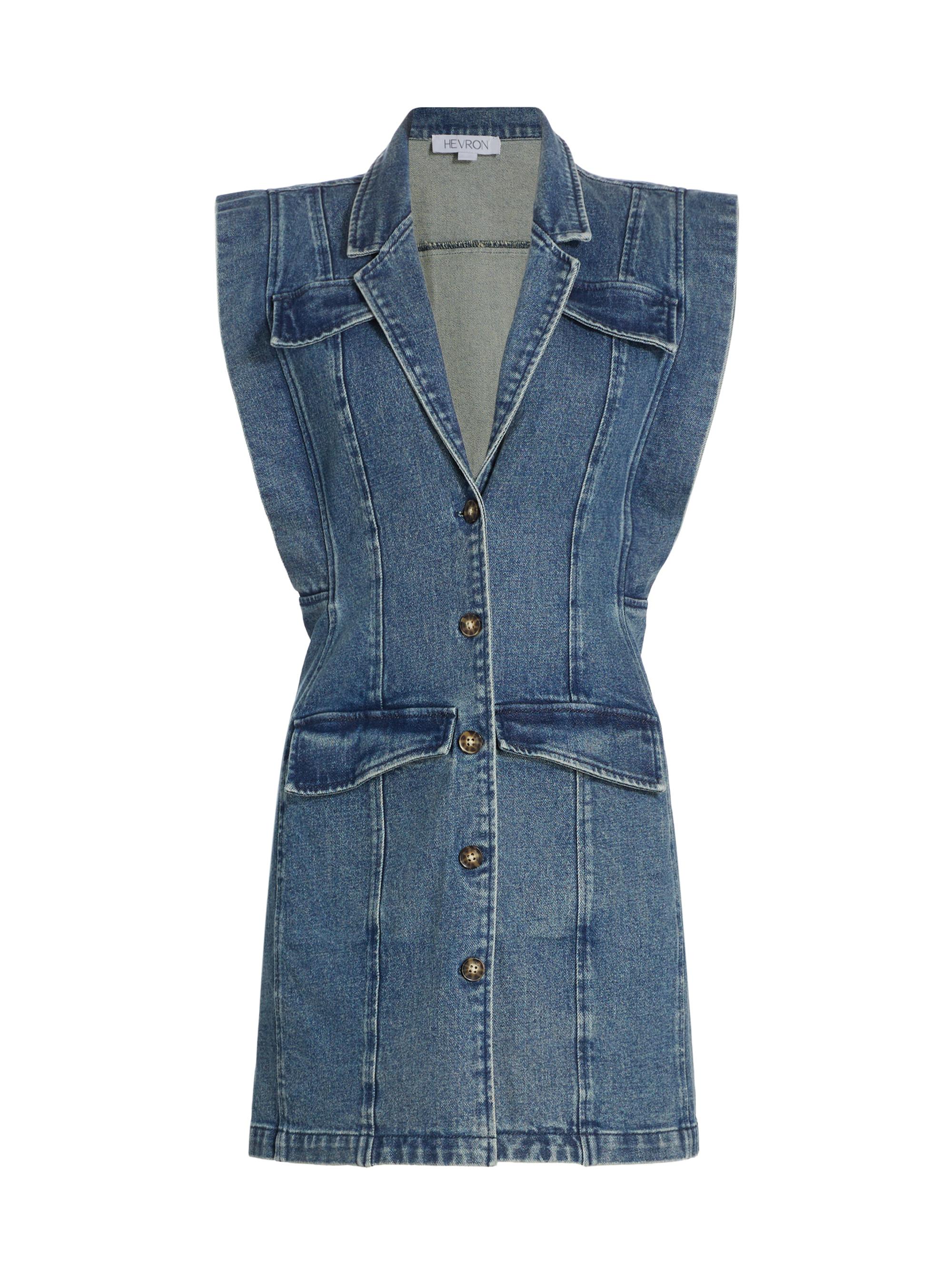 Hevron Women's Becca Sleeveless Denim Minidress - Indigo