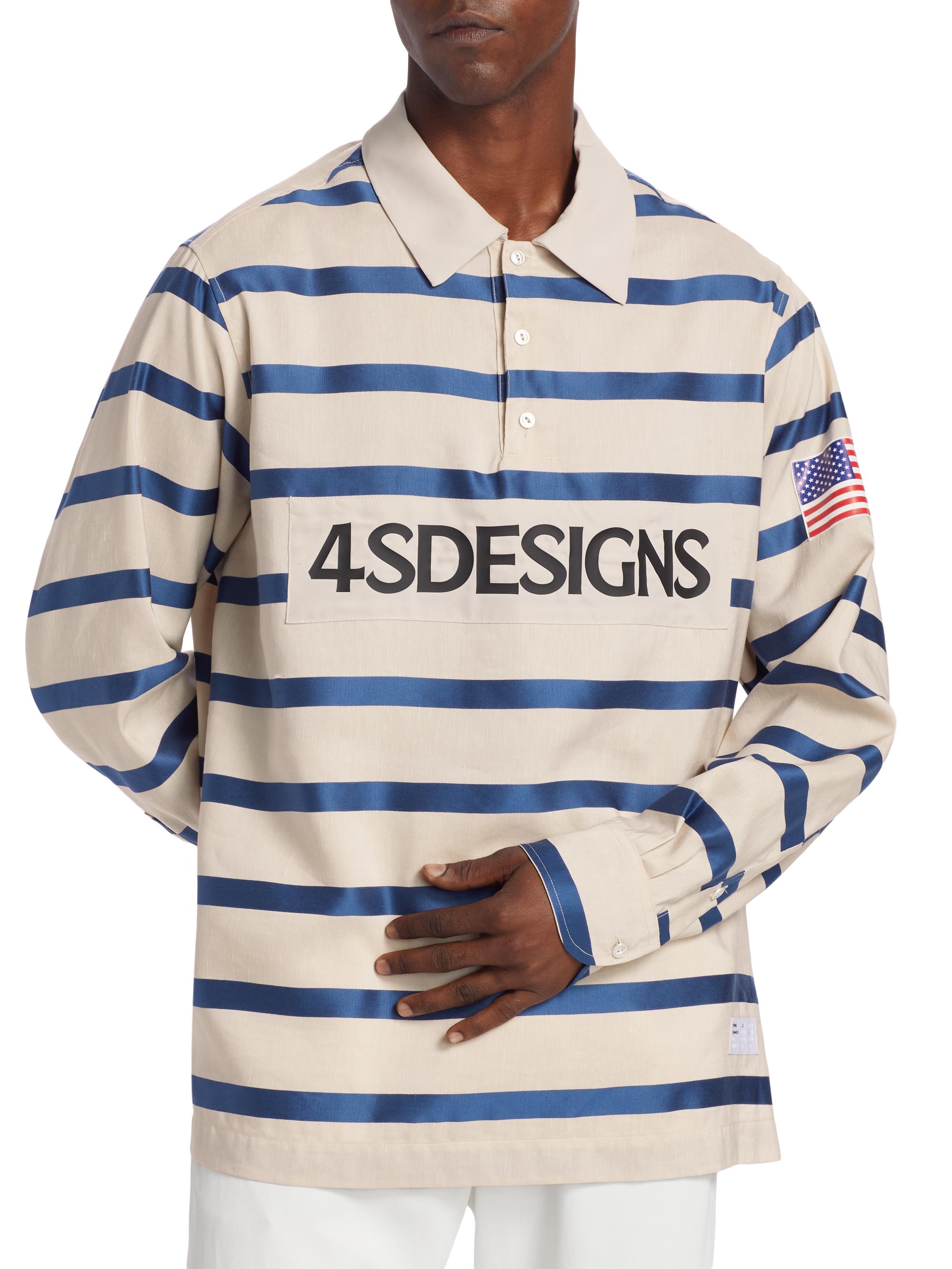 4S Designs Striped Rugby Polo Shirt | Saks Fifth Avenue