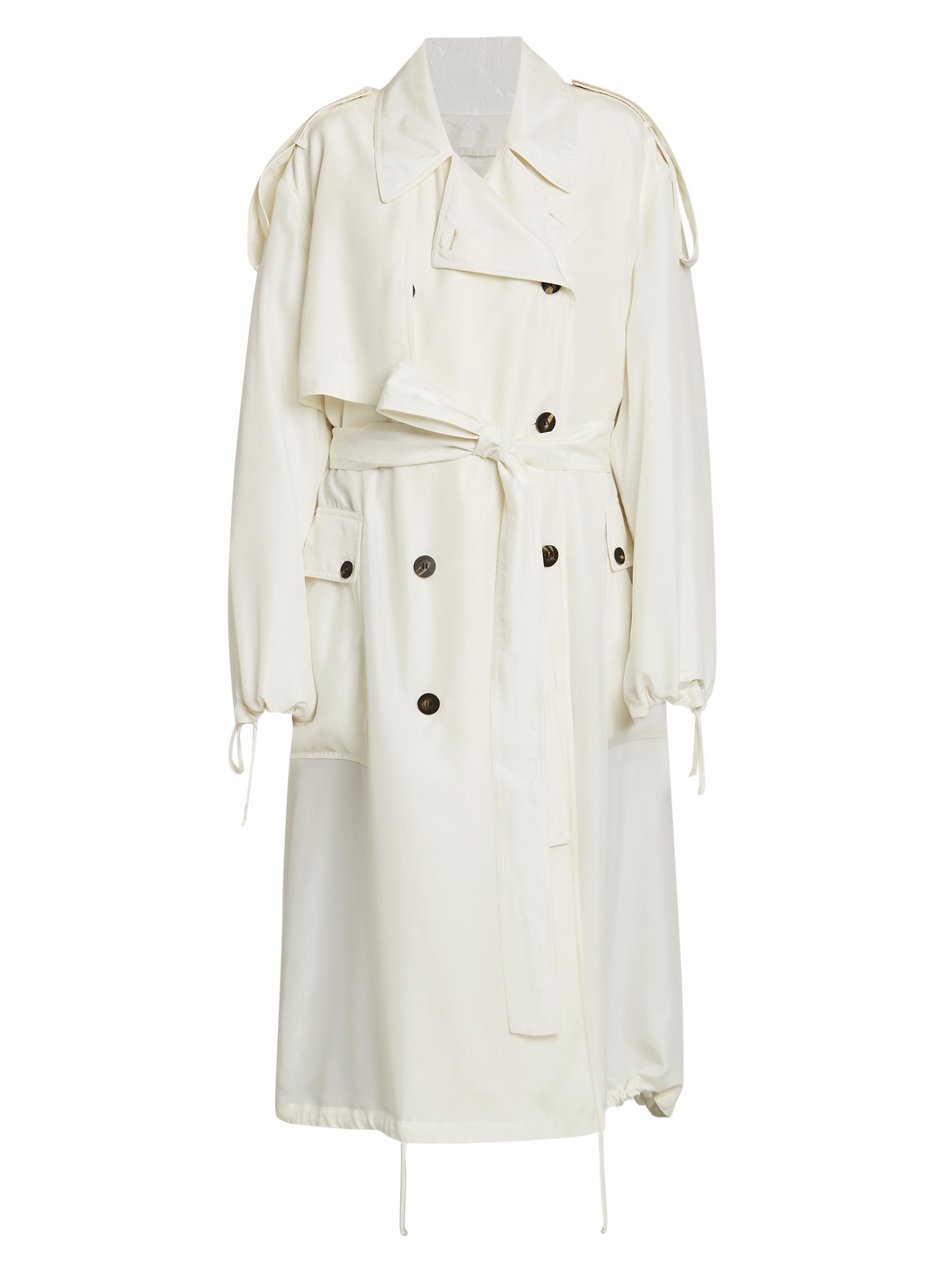 FERRAGAMO Women's Silk Haboutay Trench Coat - Mascarpone