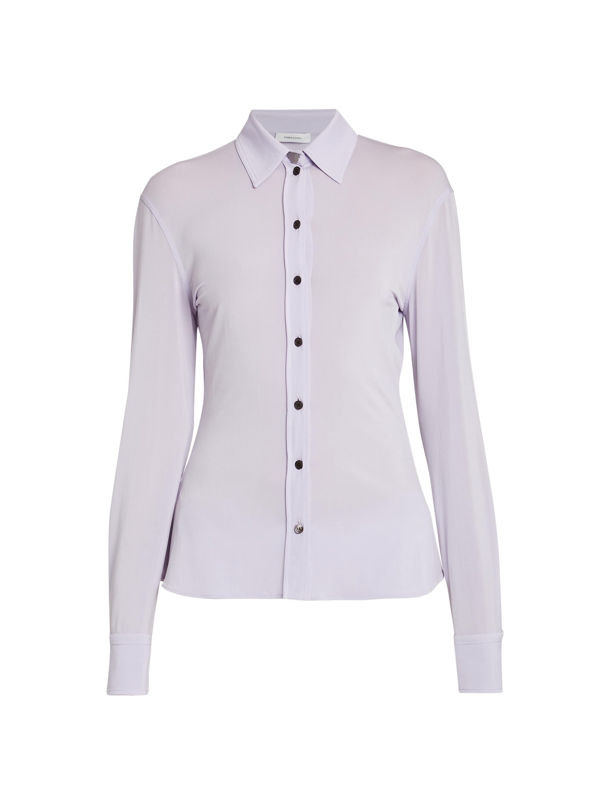 FERRAGAMO Women's Stretch Jersey Shirt - Lavender