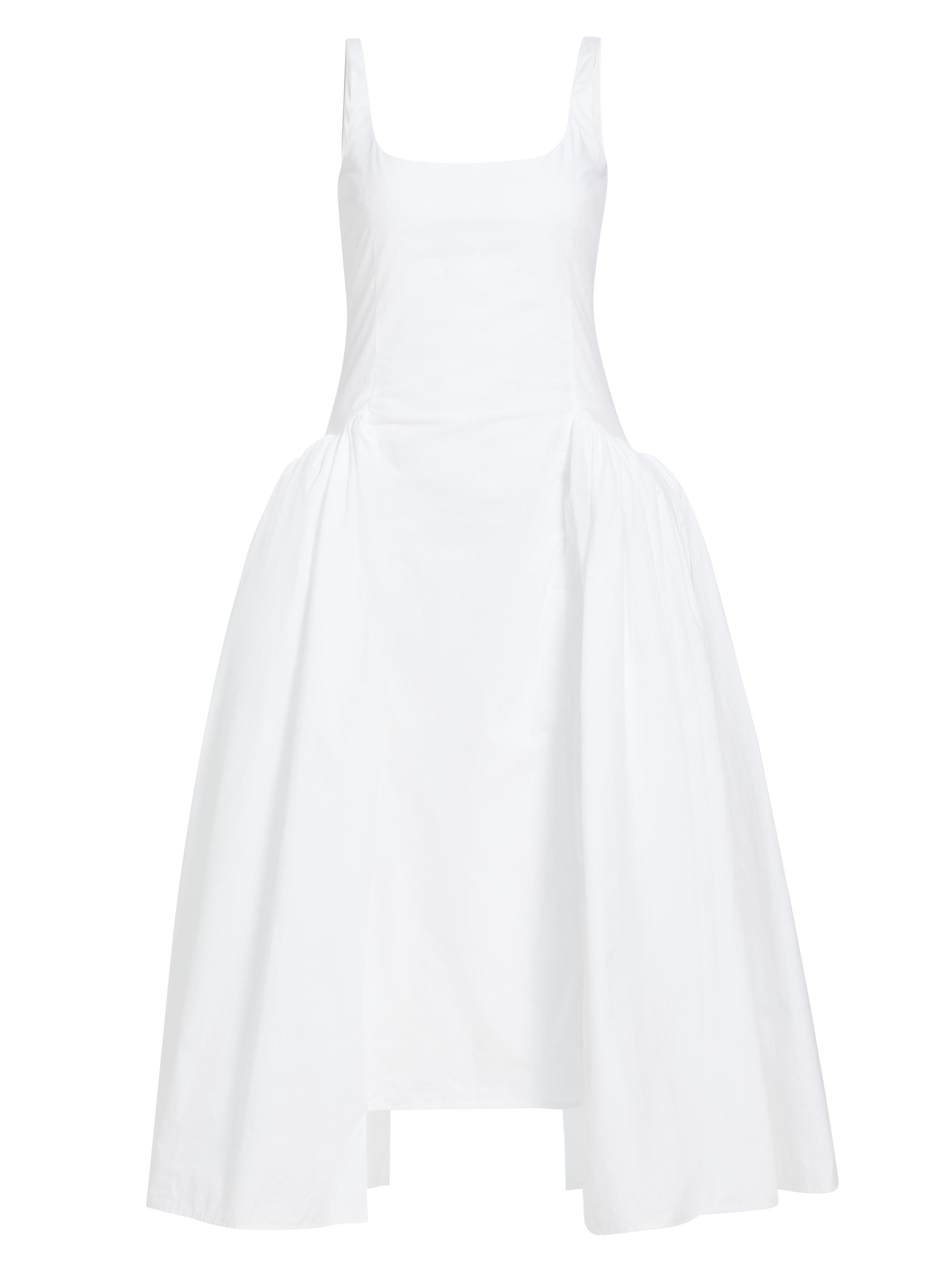16Arlington Women's Vezile Poplin Puff-Skirt Midi-Dress - Bianco