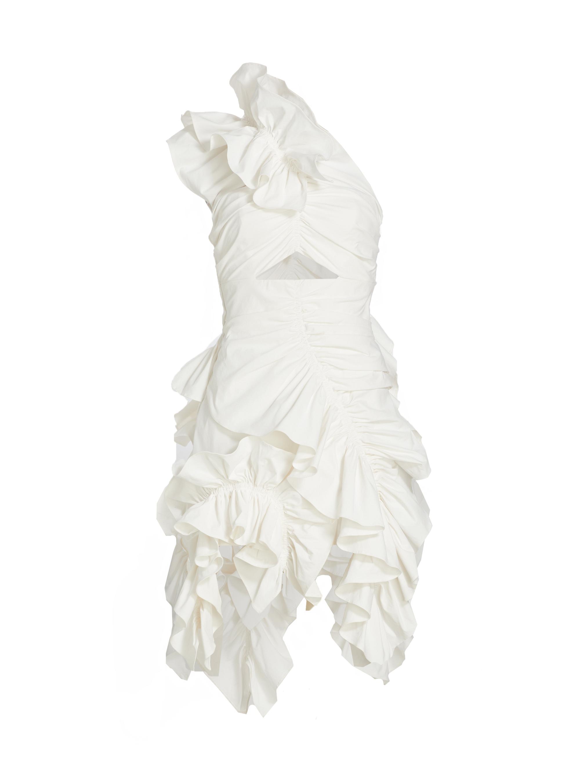 Aknvas Women's Jagger Ruffle One-Shoulder Minidress - White