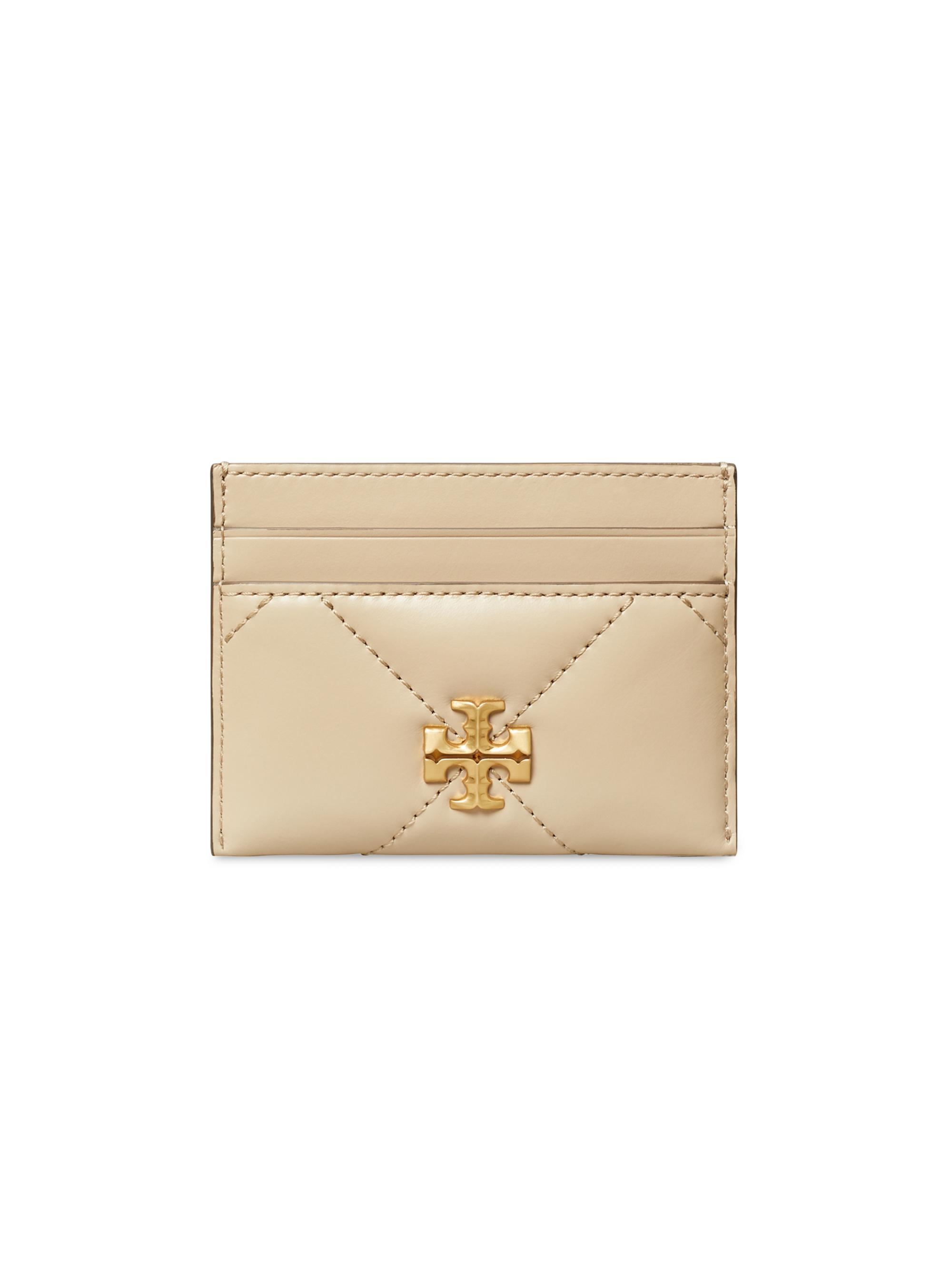Tory Burch Women's Kira Chevron Quilted Leather Card Case - Light Stone