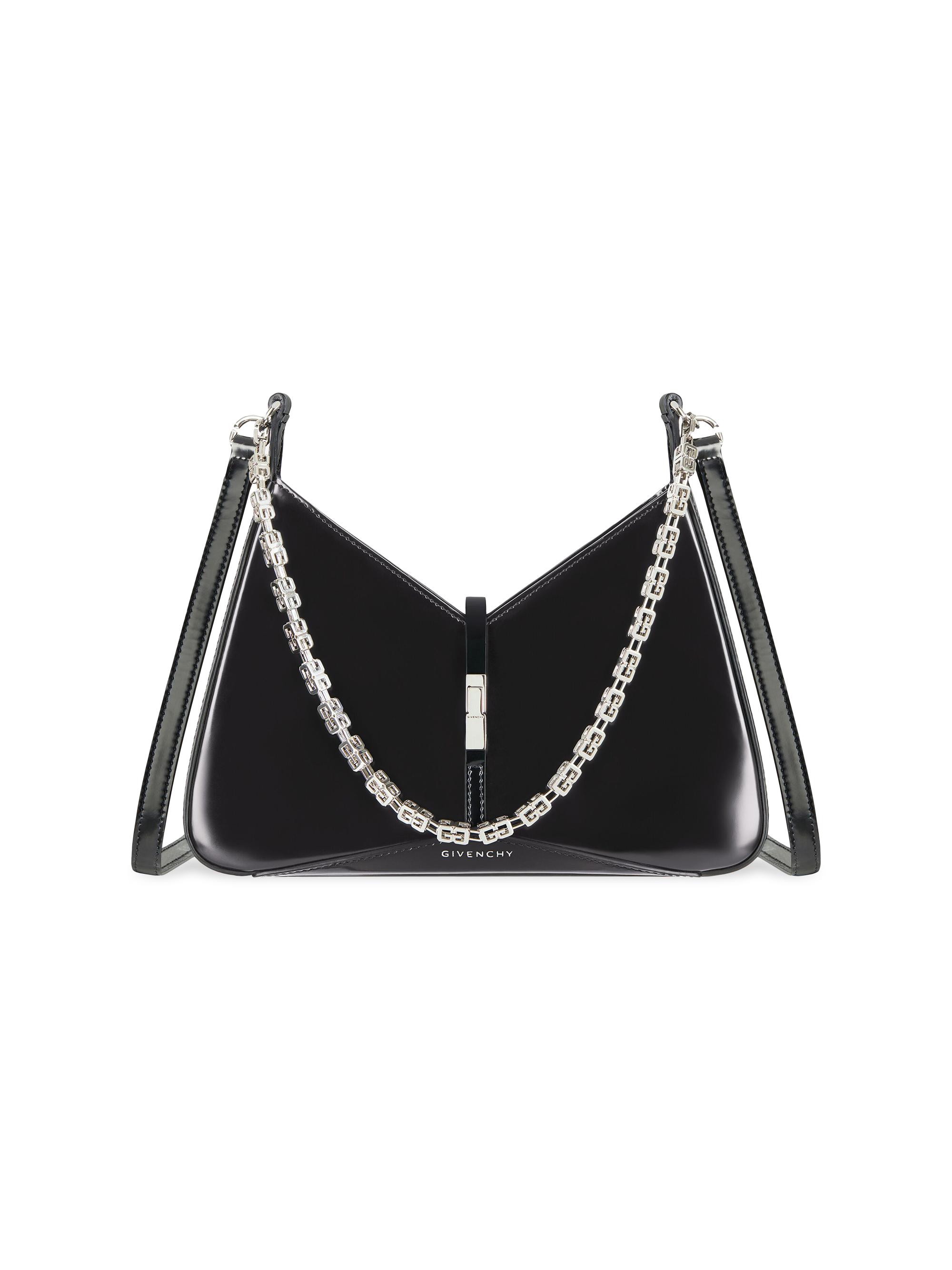 Givenchy Women's  Cut Out Shoulder Bag In Shiny Leather With Chain - Black