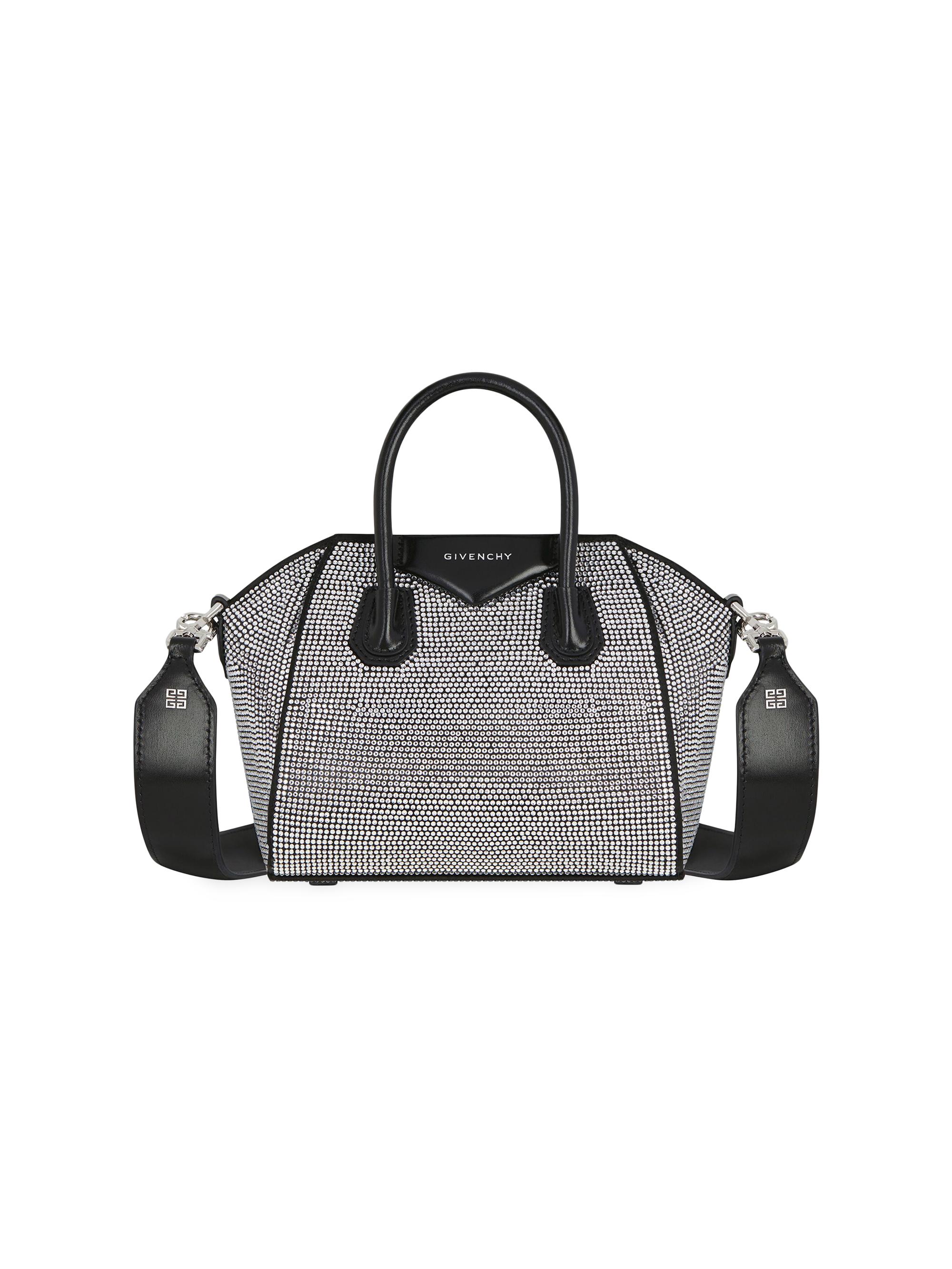 Givenchy Women's Antigona Top Handle Bag In Satin With Strass - Black