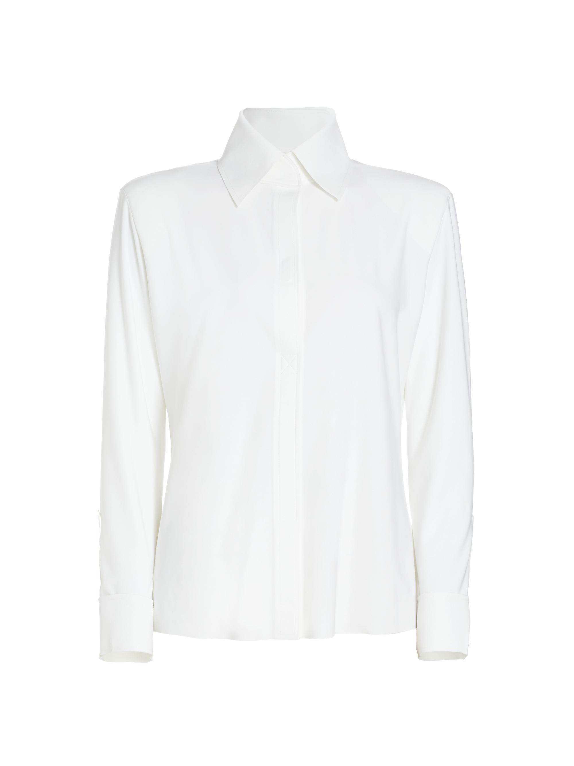 Norma Kamali Women's Bonded Knit Structured Shirt - Snow White