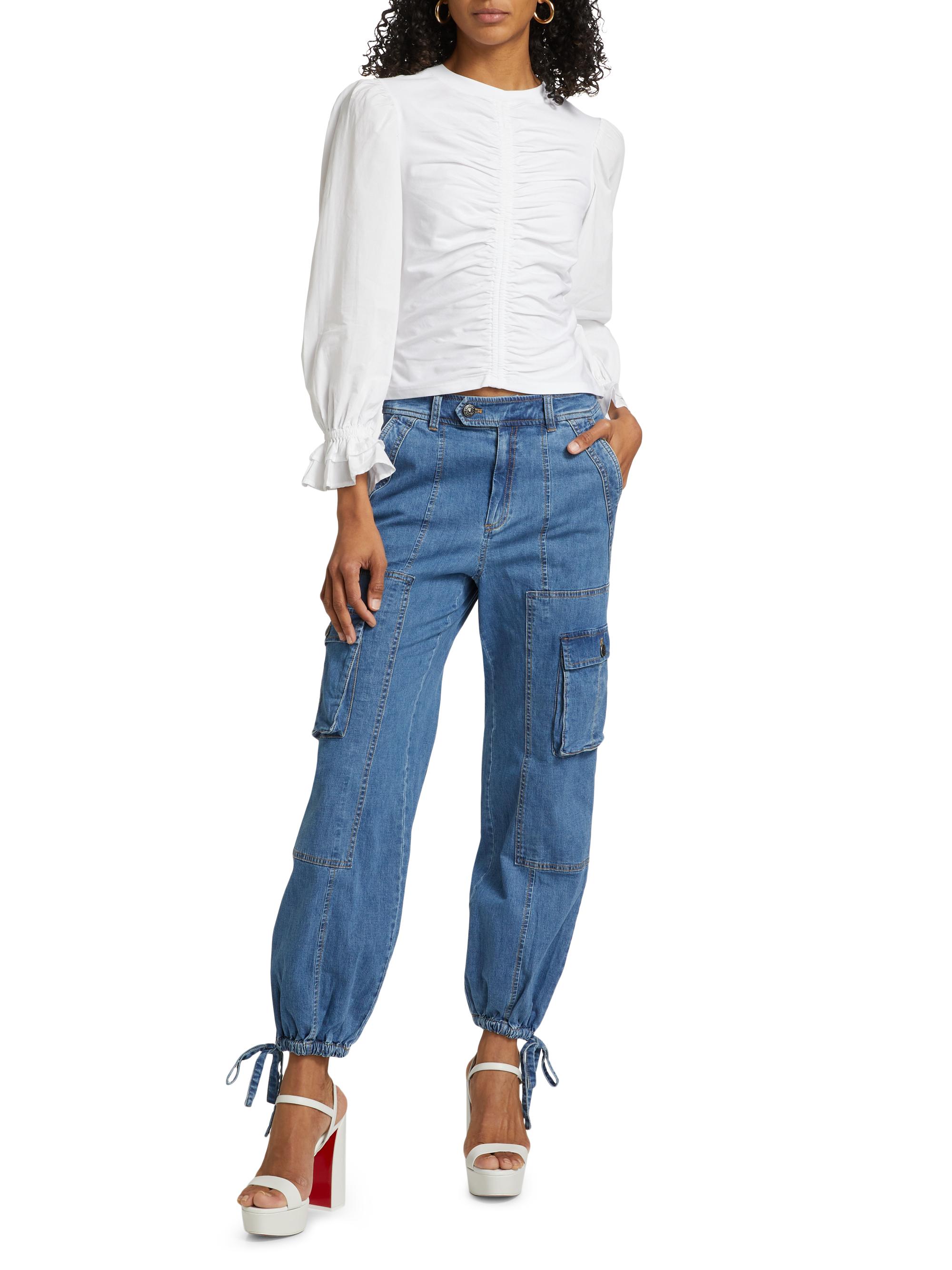 Cinq à Sept Zola Denim Cargo Pants | Saks Fifth Avenue