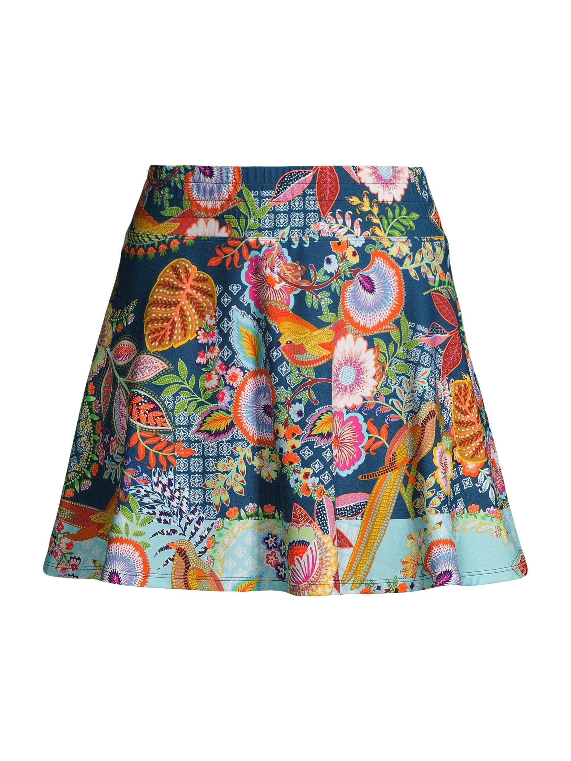 Johnny Was Women's Wild Bird Floral Swingy Tennis Skirt