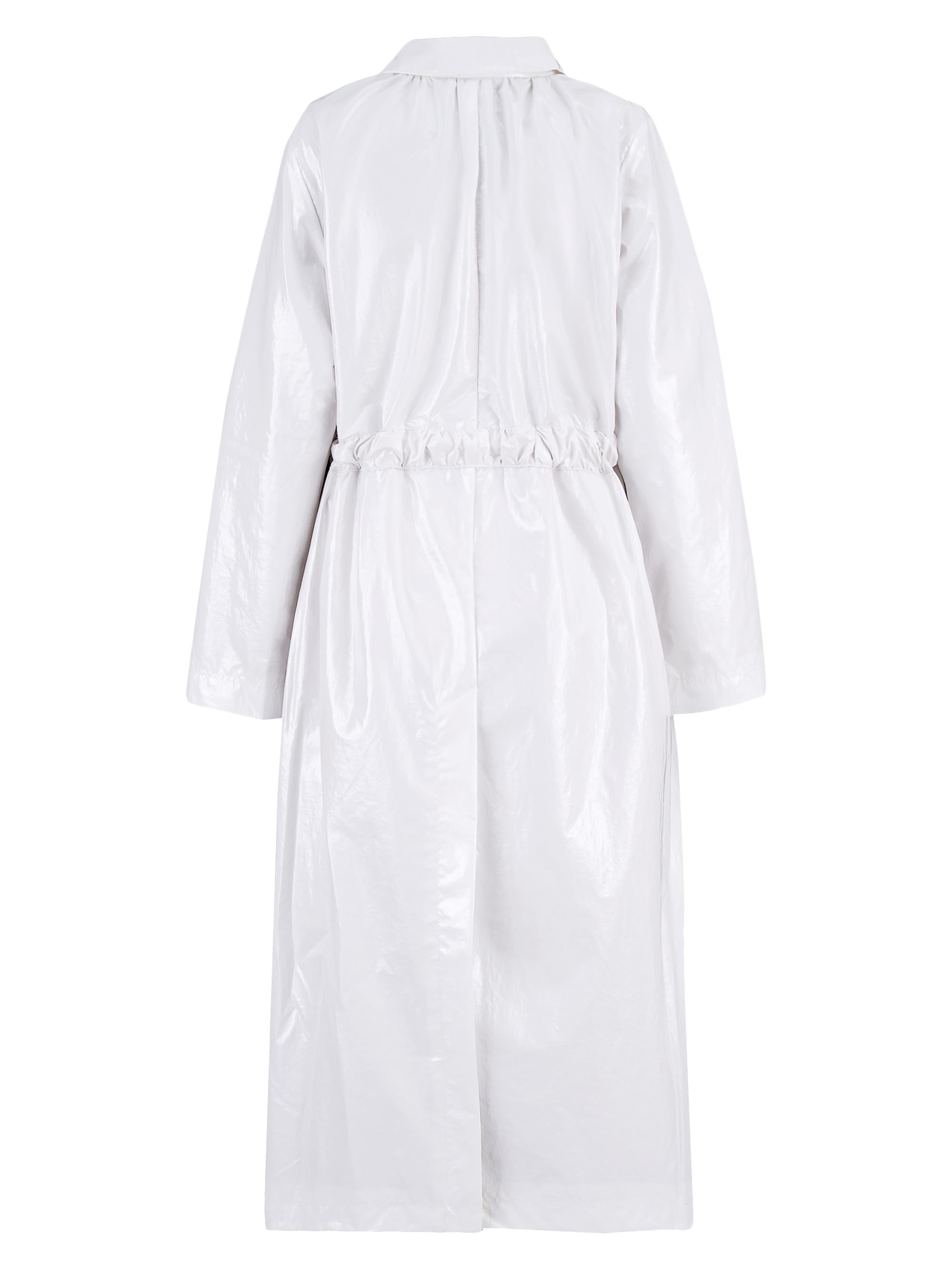 Jane Post Women's Belted Slicker Coat - Arctic White