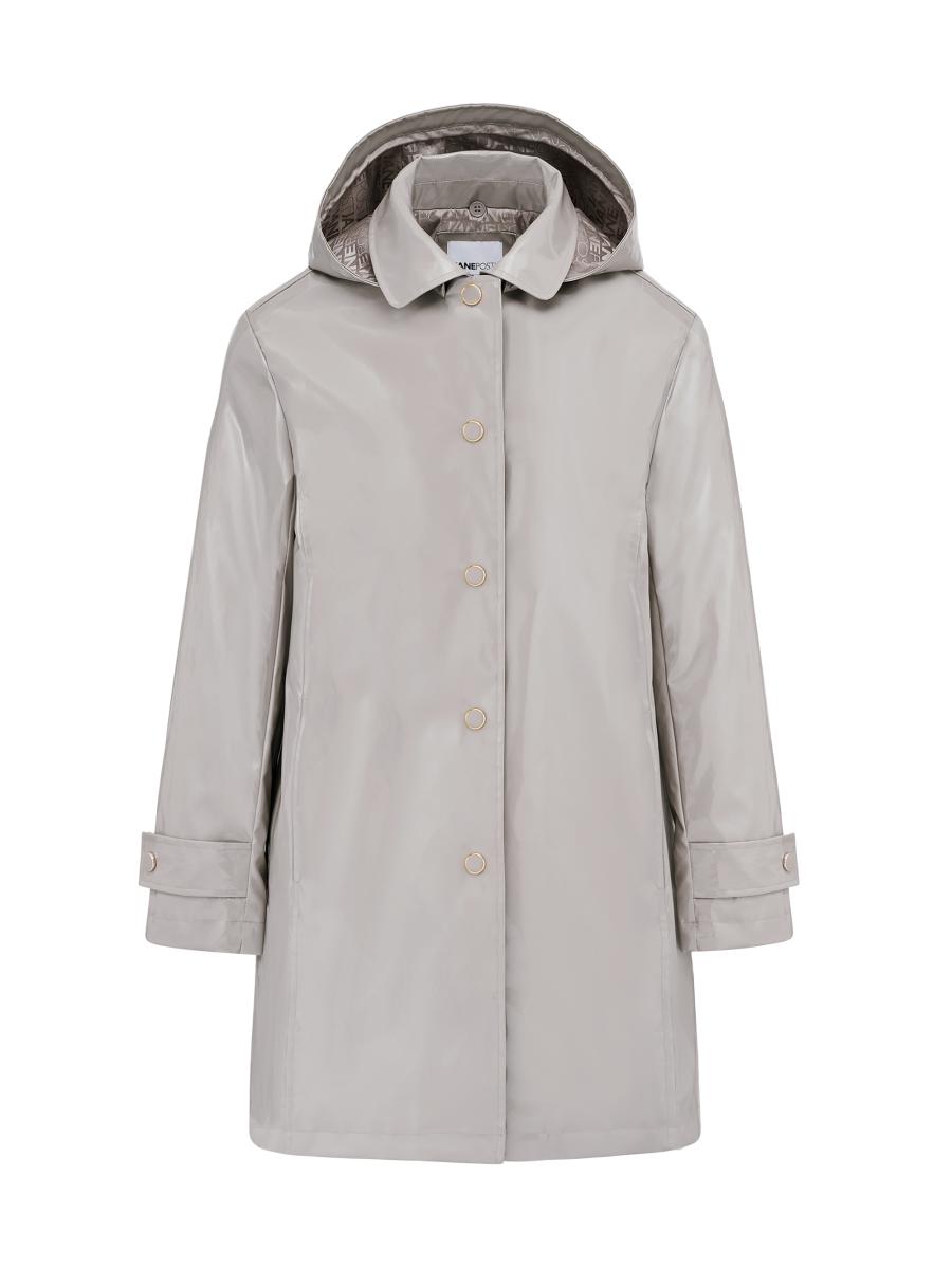 Jane Post Women's Iconic Princess Hooded Rain Coat In Gray