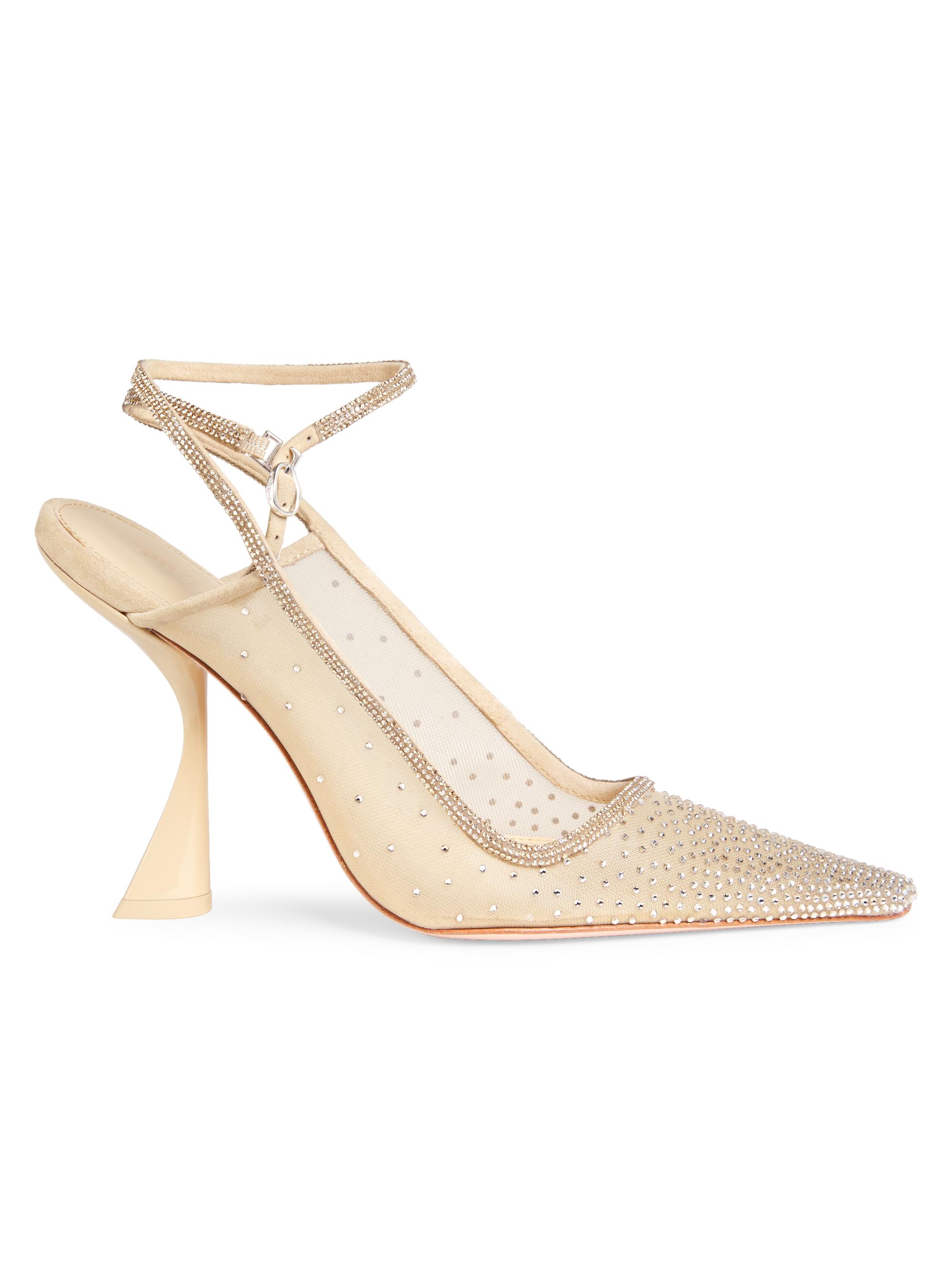Cult Gaia Women's Diya 100MM Crystal Mesh Pumps - Sand Dollar