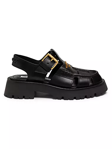 Carter Logo-Accented Leather Cage Sandals