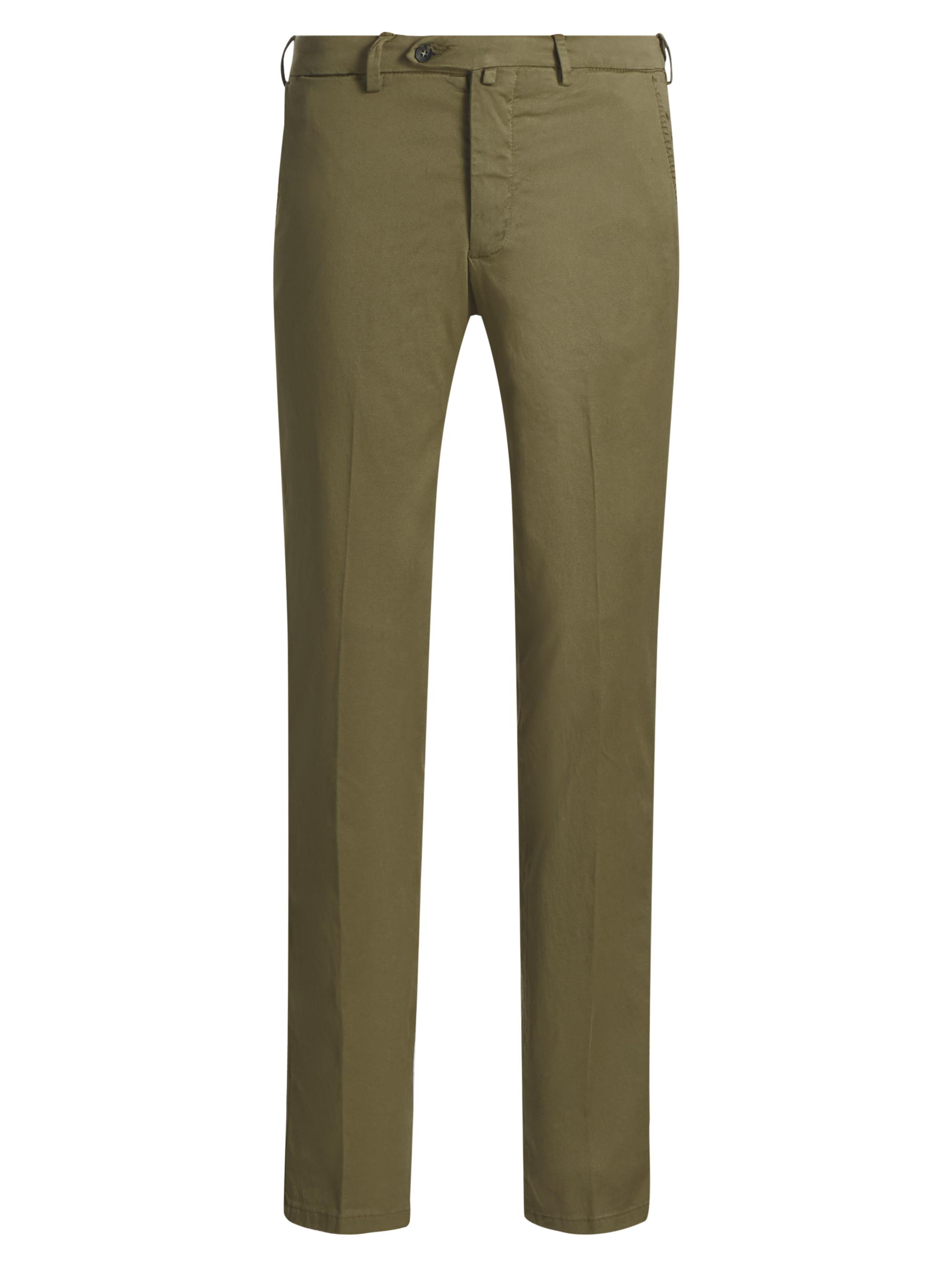 Sartorio Napoli Men's Flat-Front Cotton-Blend Trousers - Olive Green