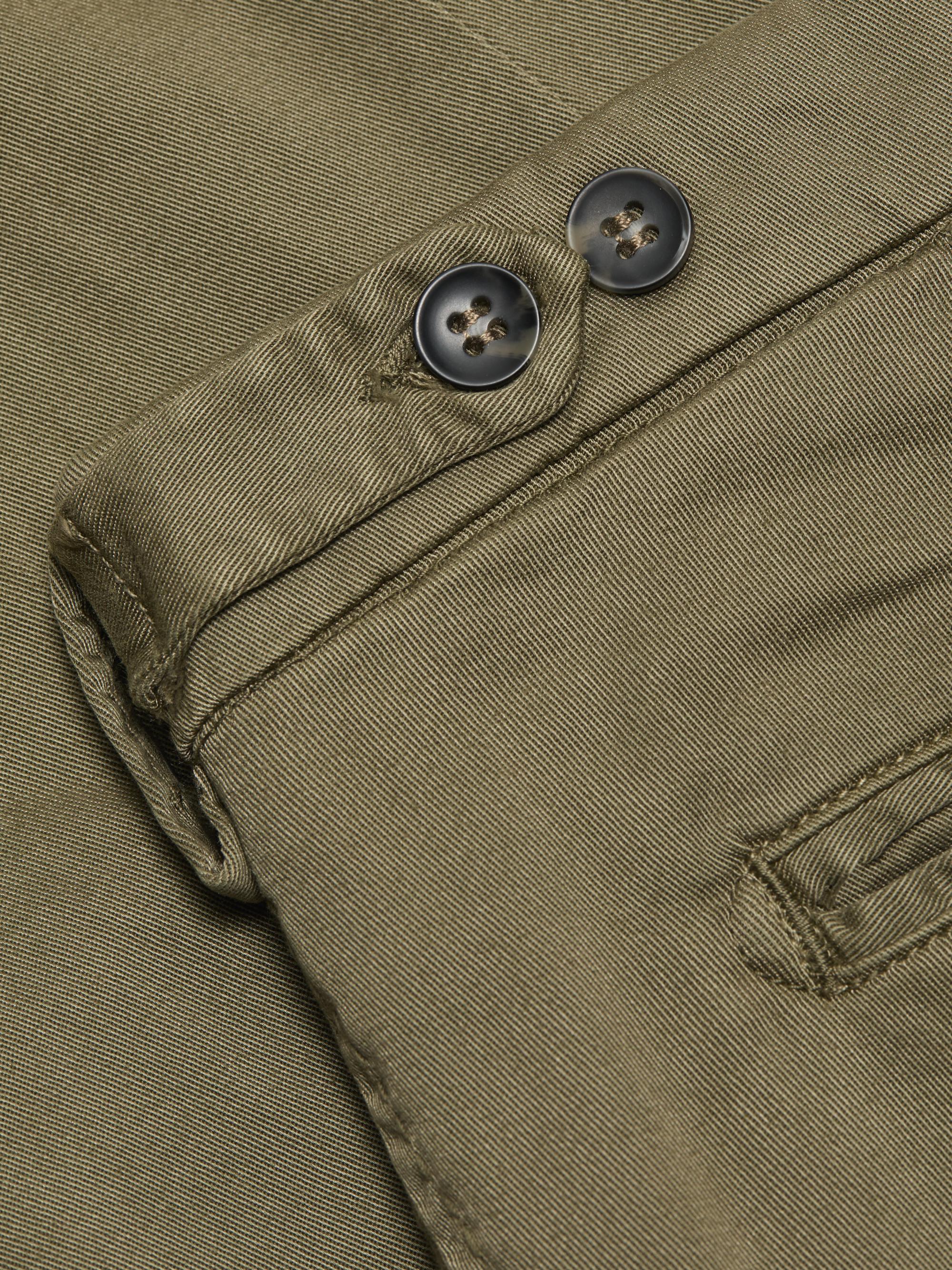 Sartorio Napoli Men's Flat-Front Cotton-Blend Trousers - Olive Green | Thumbnail 7